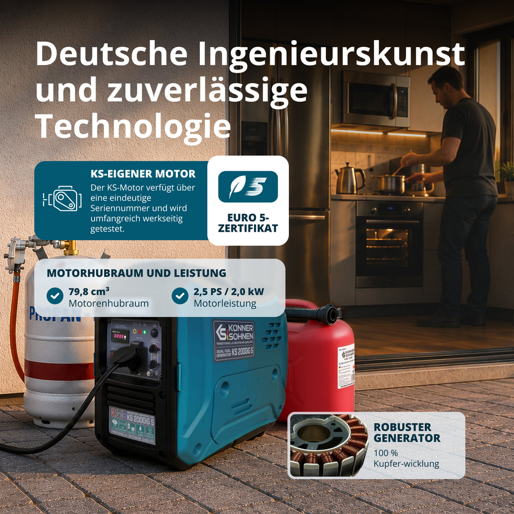 LPG/bensin invertergenerator KS 2000iG S
