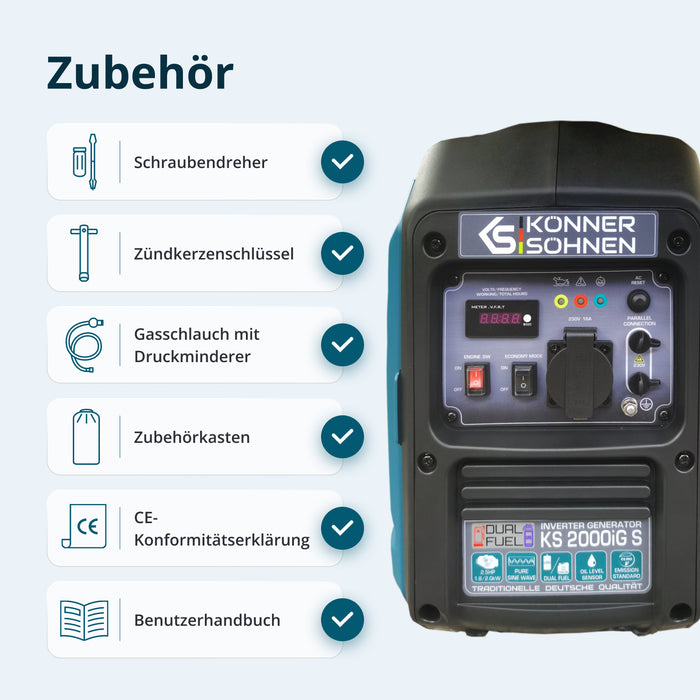 LPG/bensin invertergenerator KS 2000iG S