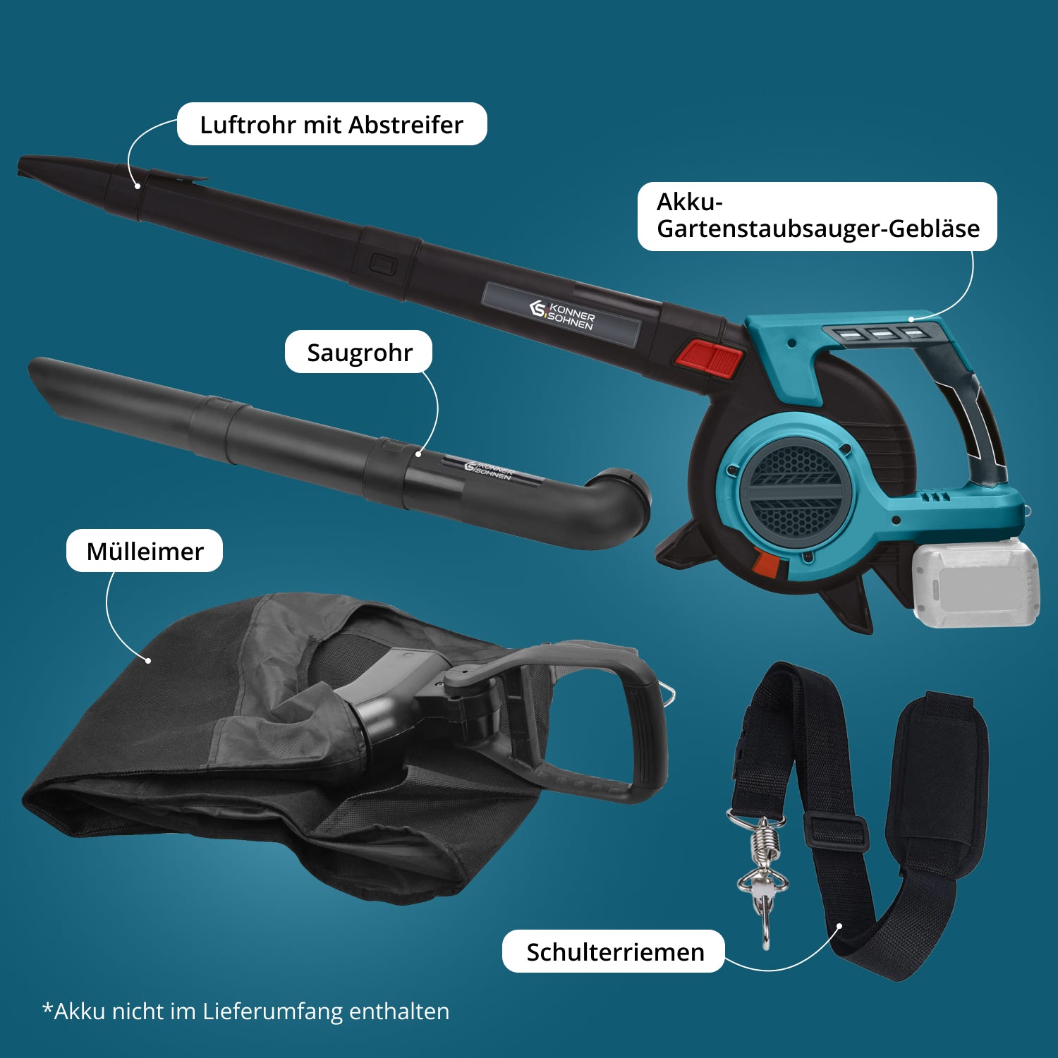 Trådlös trädgårdssug-blower KS LBV-40V