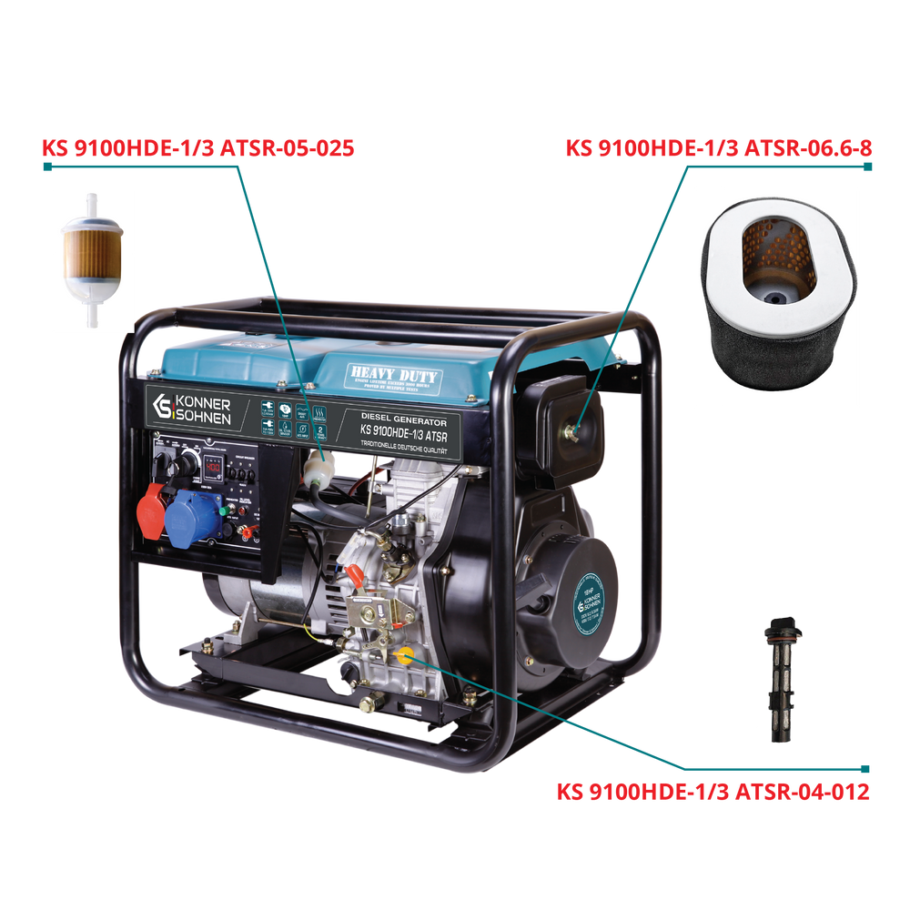 Filterset Diesel Generatoren: Ölfilter, Luftfilter, Kraftstofffilter