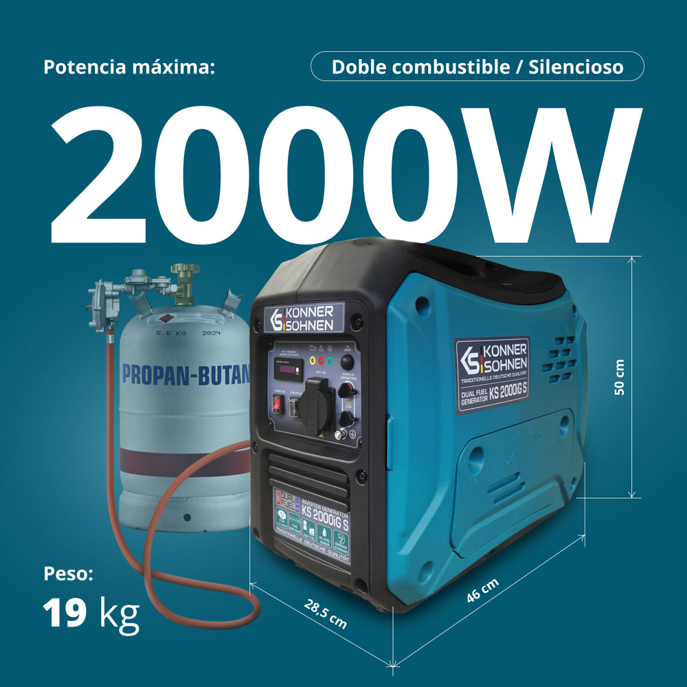 Generador inverter híbrido de gas/gasolina KS 2000iG S