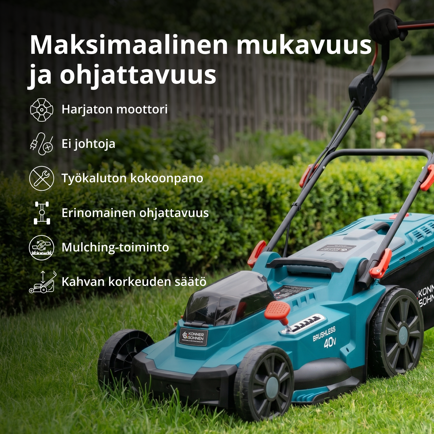 Akkukäyttöinen ruohonleikkuri KS 43LM-40V