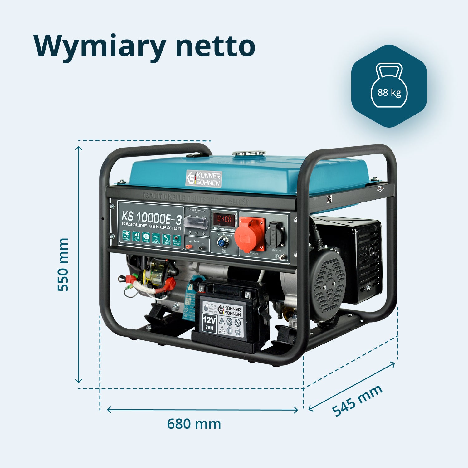 Generator benzynowy „Könner & Söhnen” KS 10000E-3