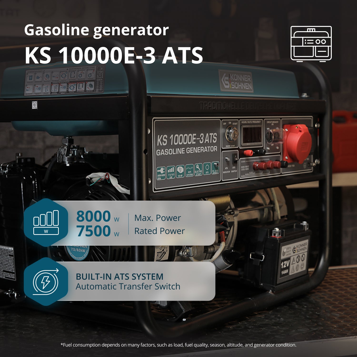 Gasoline generator "Könner & Söhnen" KS 10000E-3 ATS