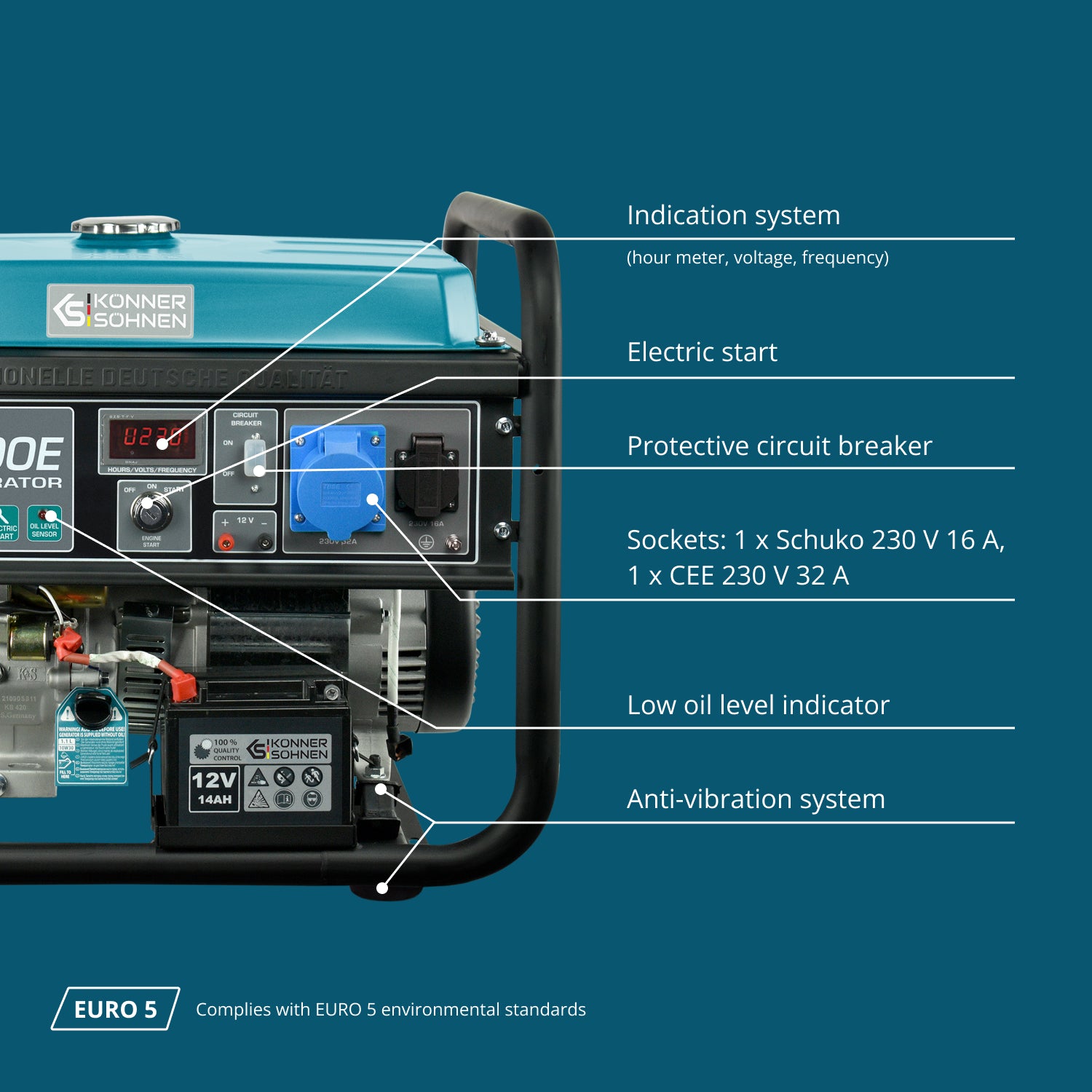 Gasoline generator "Könner & Söhnen" KS 10000E