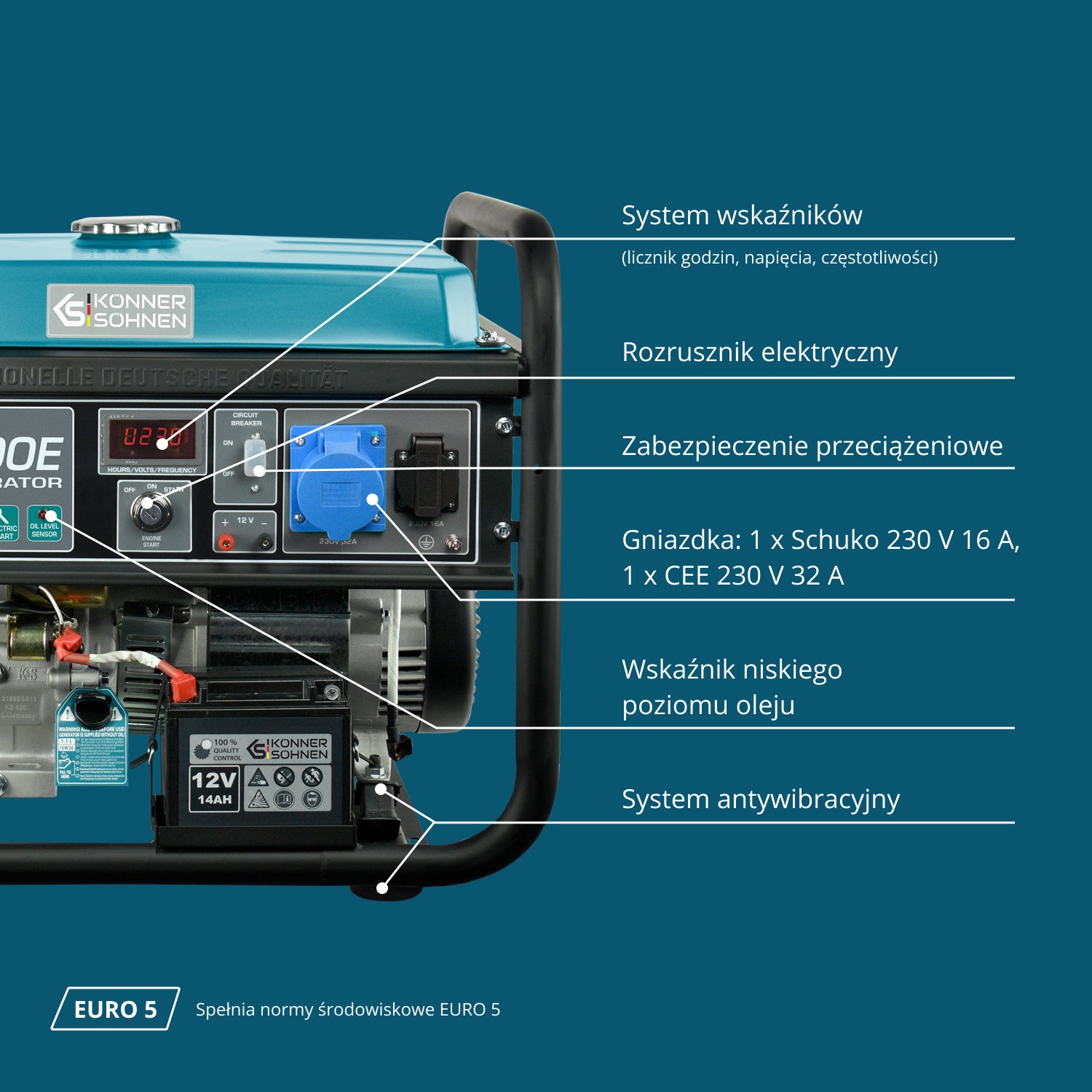 Generator benzynowy „Könner & Söhnen” KS 10000E