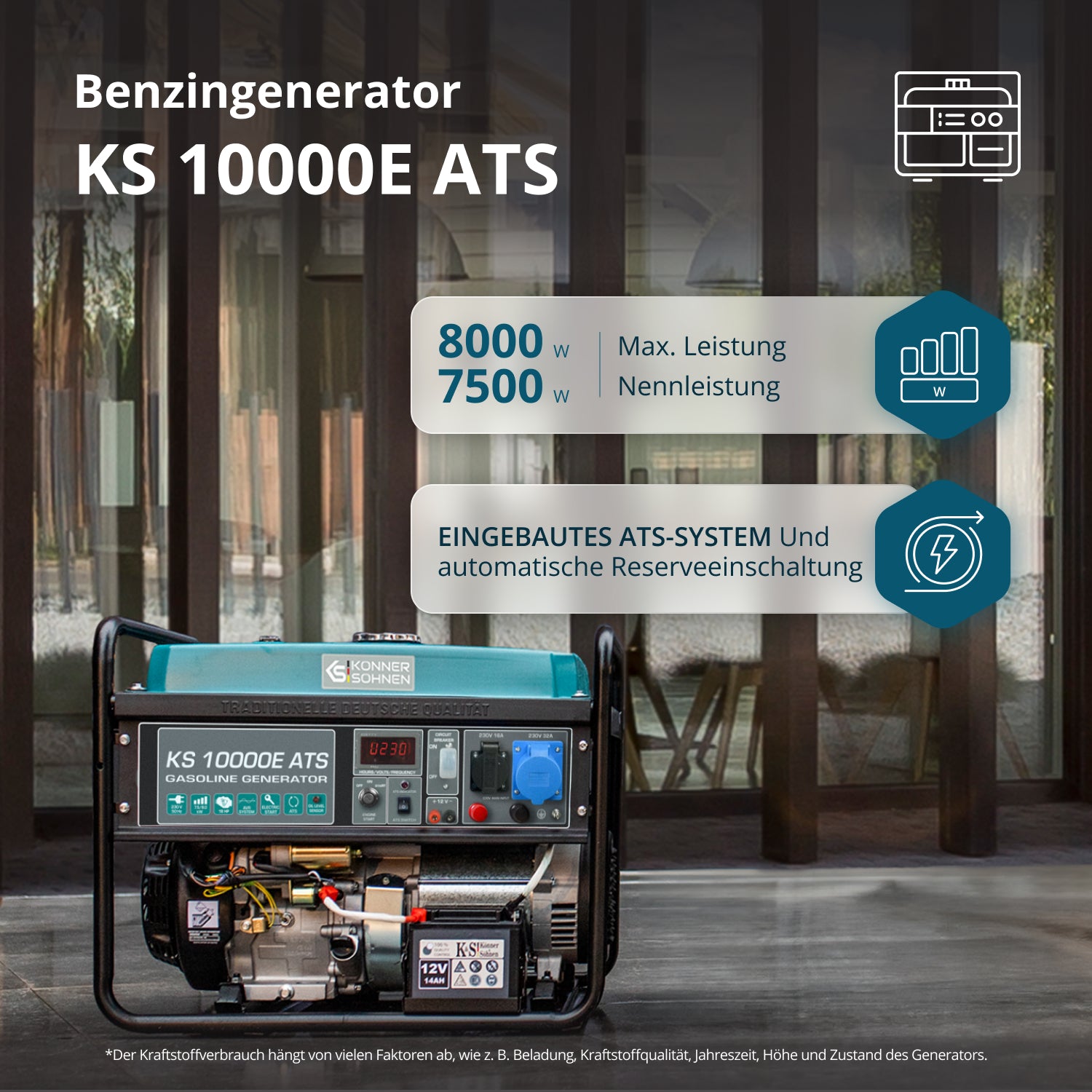 Benzin-Generator "Könner & Söhnen" KS 10000E ATS