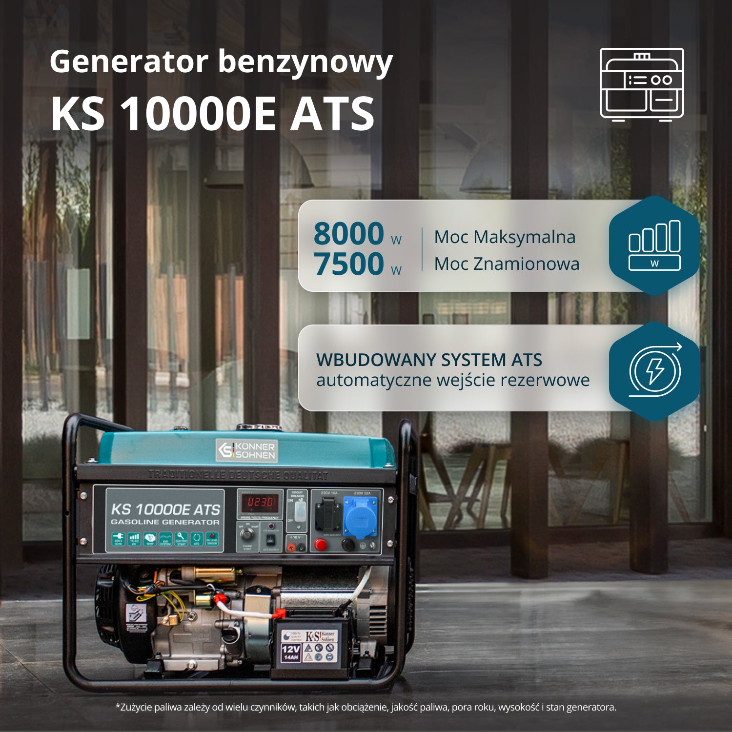 Generator benzynowy „Könner & Söhnen” KS 10000E ATS