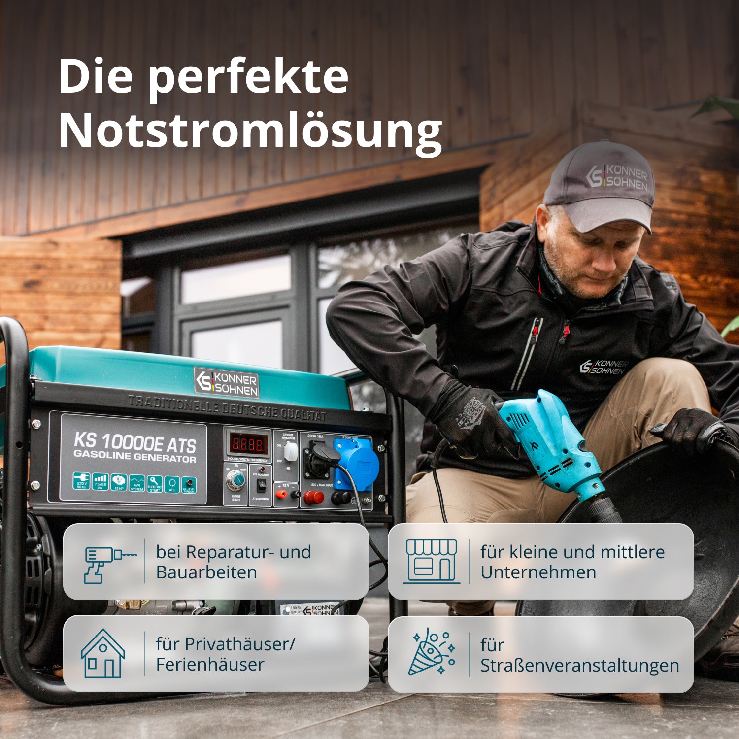 Benzin-Generator "Könner & Söhnen" KS 10000E ATS