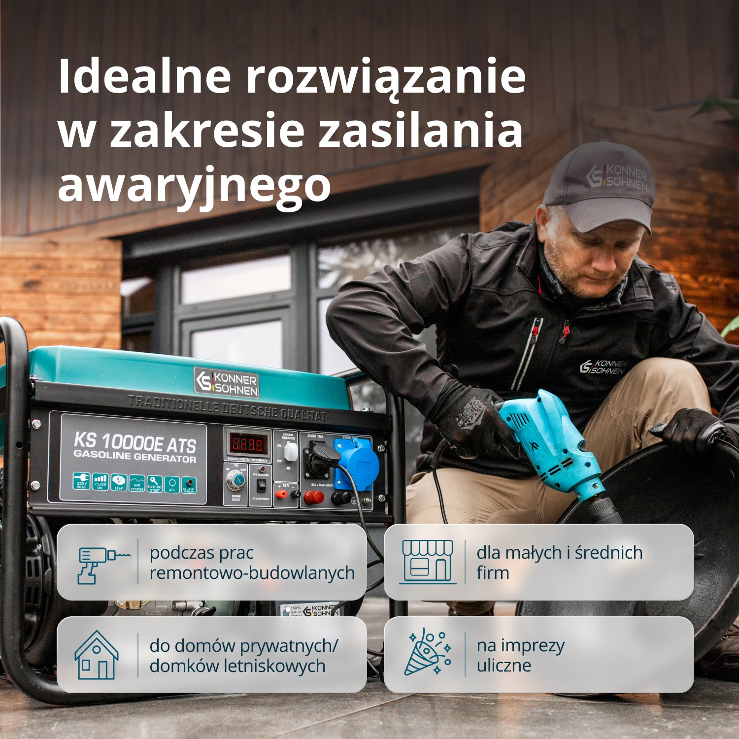 Generator benzynowy „Könner & Söhnen” KS 10000E ATS