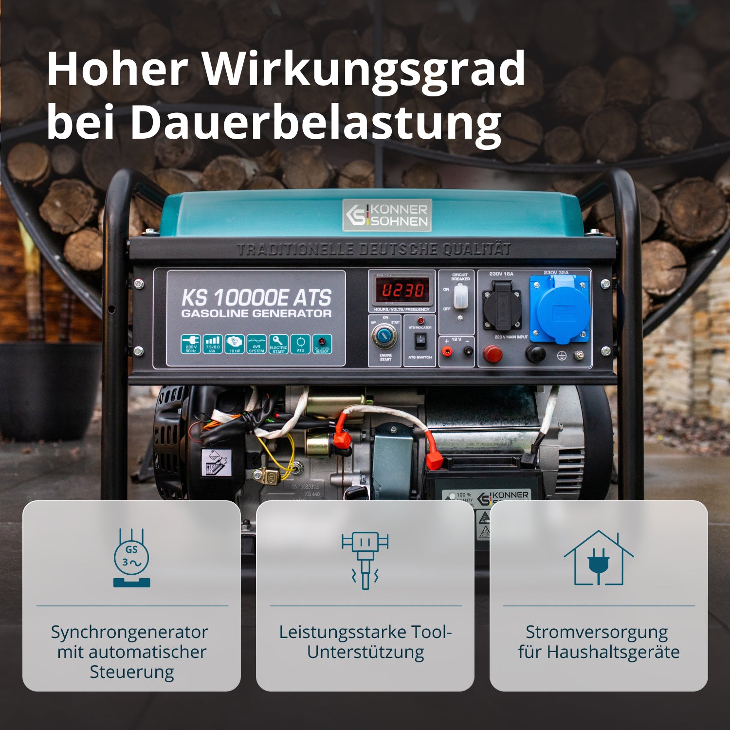 Benzin-Generator "Könner & Söhnen" KS 10000E ATS