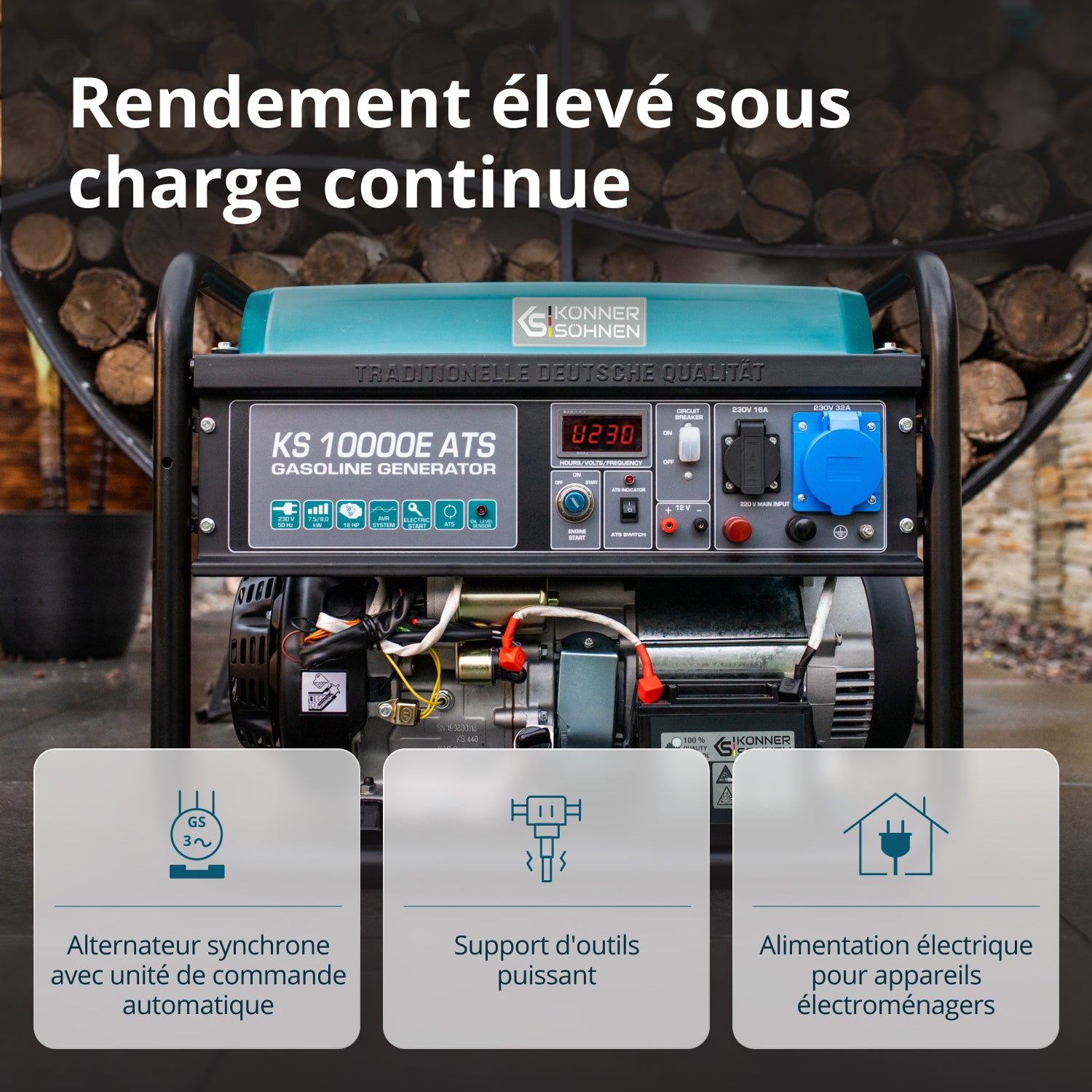 Groupe électrogène à essence "Könner & Söhnen" KS 10000E ATS