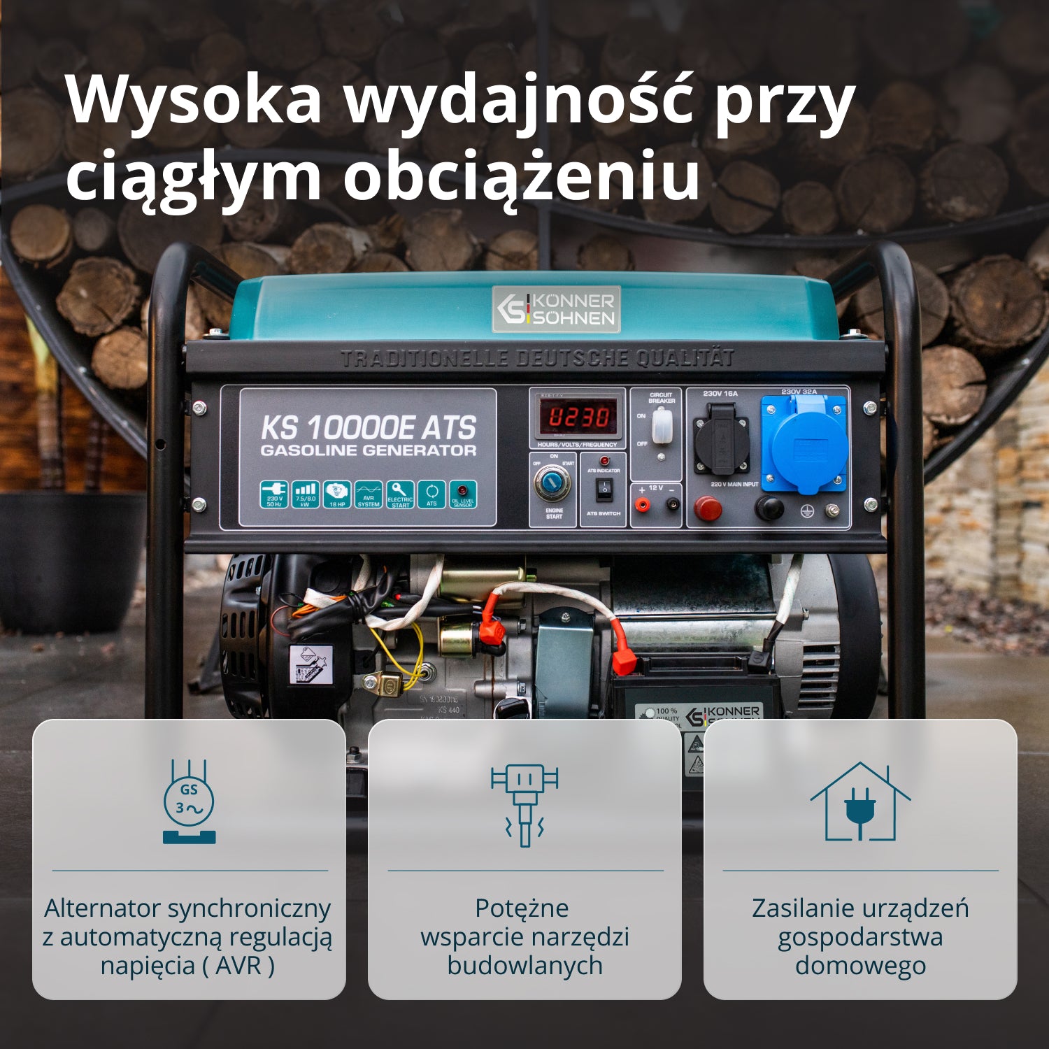 Generator benzynowy „Könner & Söhnen” KS 10000E ATS