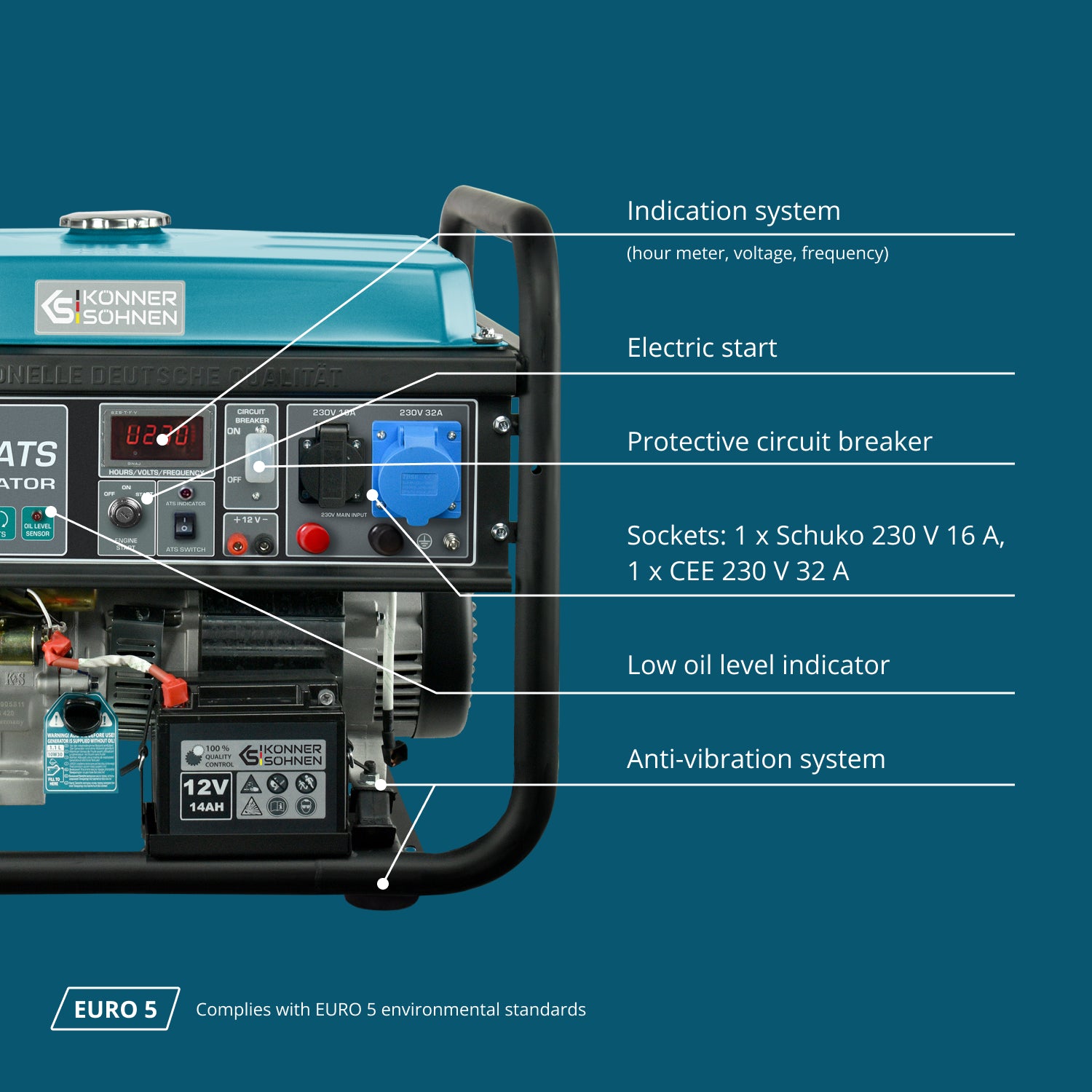 Gasoline generator "Könner & Söhnen" KS 10000E ATS