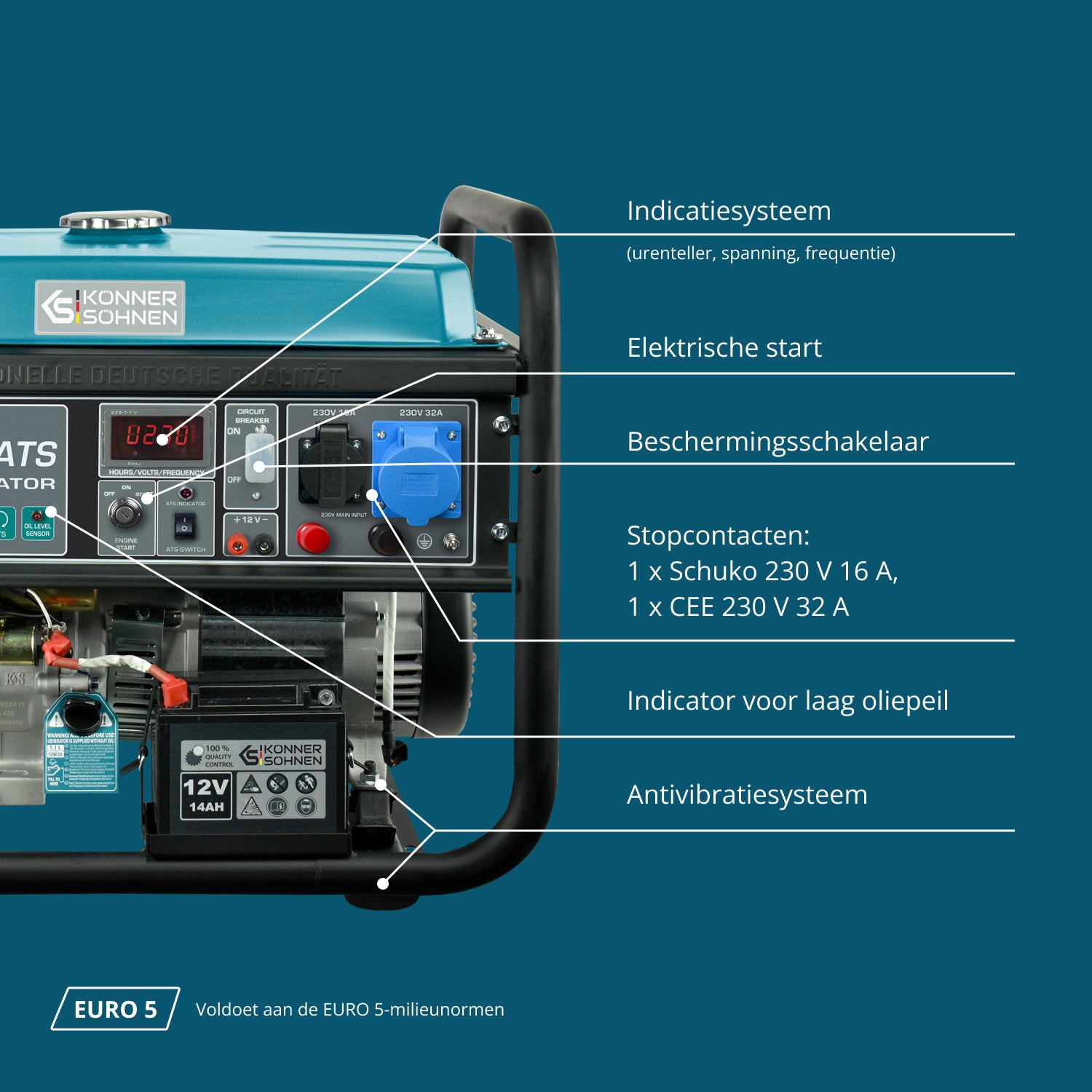 Benzinegenerator "Könner & Söhnen" KS 10000E ATS