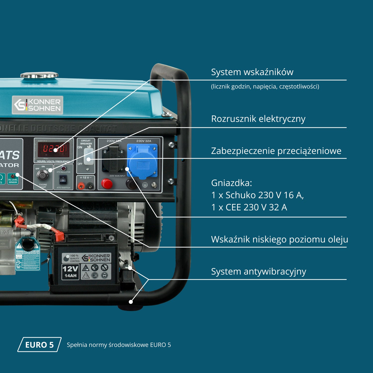 Generator benzynowy „Könner & Söhnen” KS 10000E ATS