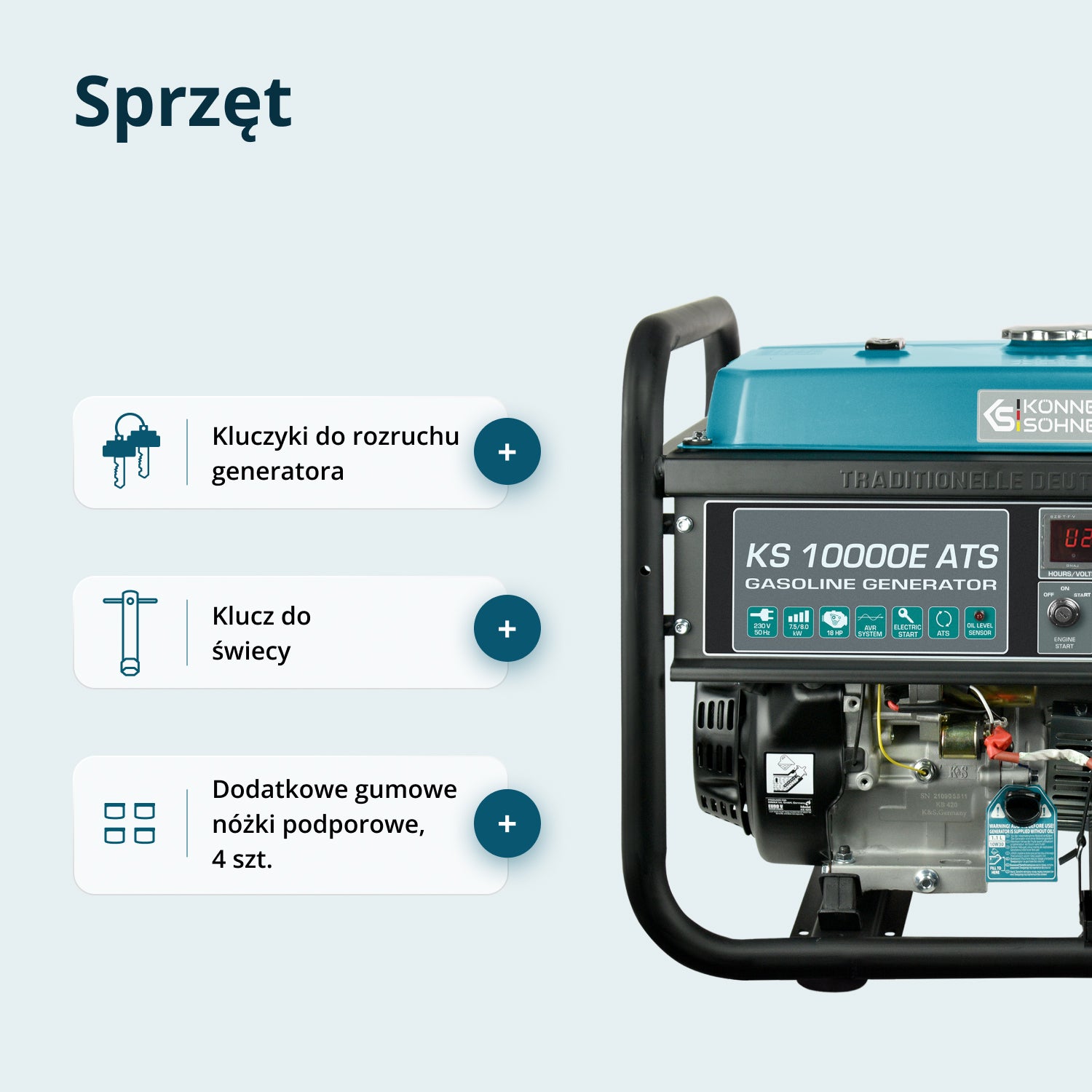 Generator benzynowy „Könner & Söhnen” KS 10000E ATS