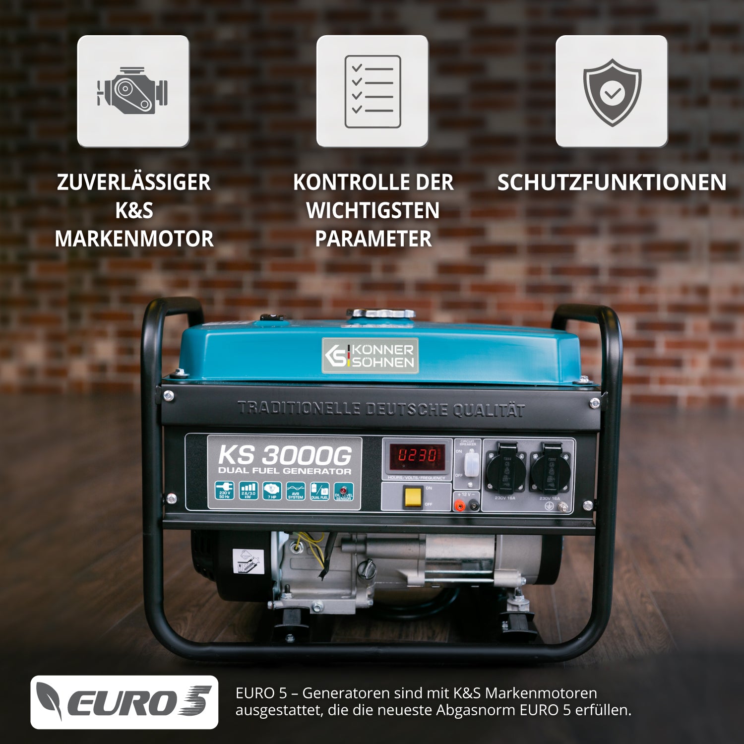 LPG/benzin generator "Könner & Söhnen" KS 3000G