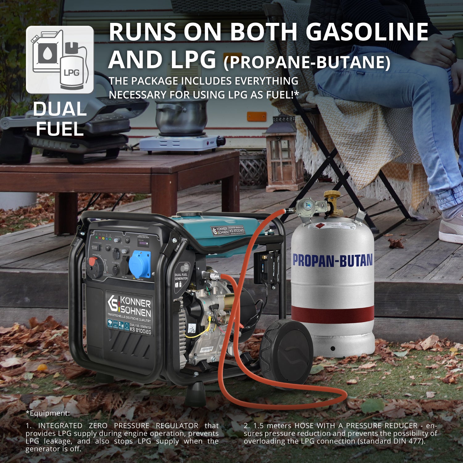 Invertorový generátor na LPG/benzín KS 8100iEG