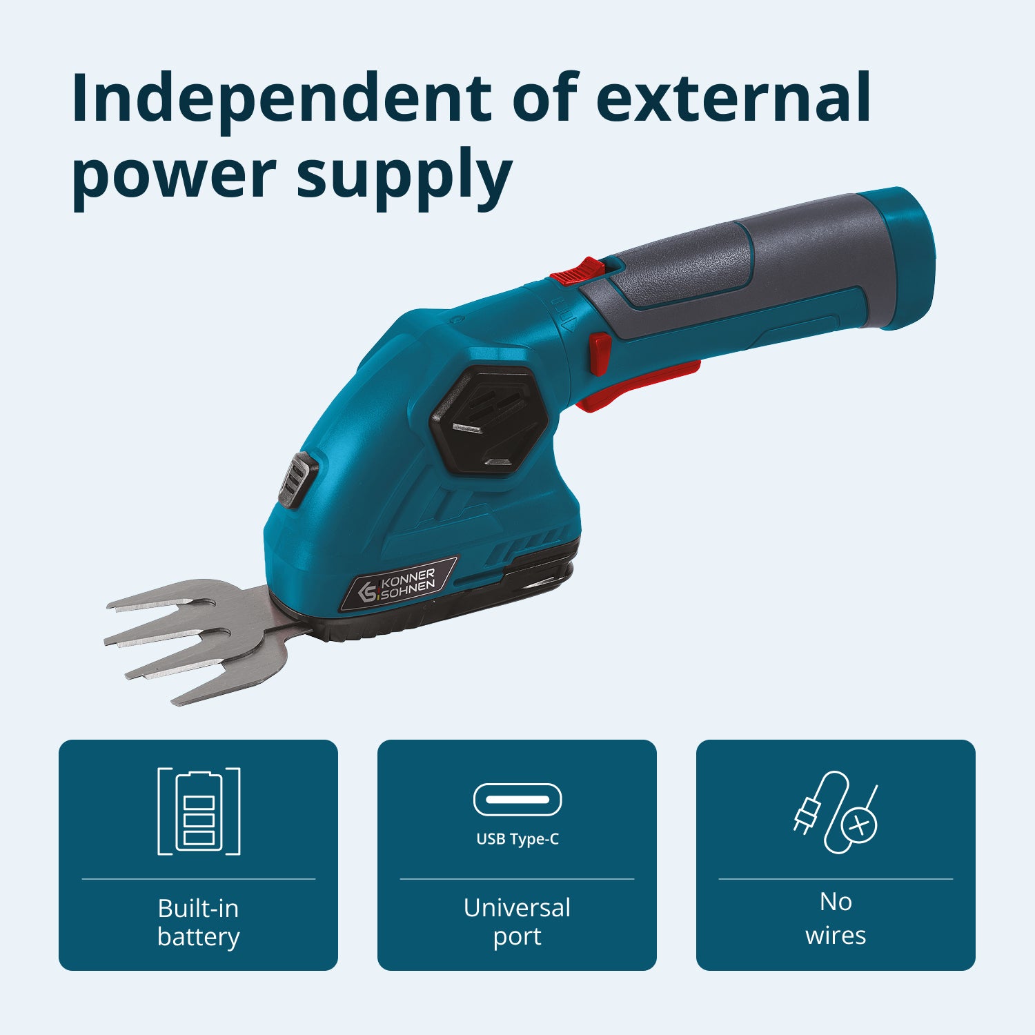 Cordless 2 in 1 Grass Shear and Hedge Trimmer with Telescopic Extension Pole KS SHT-8V + Extension Pole