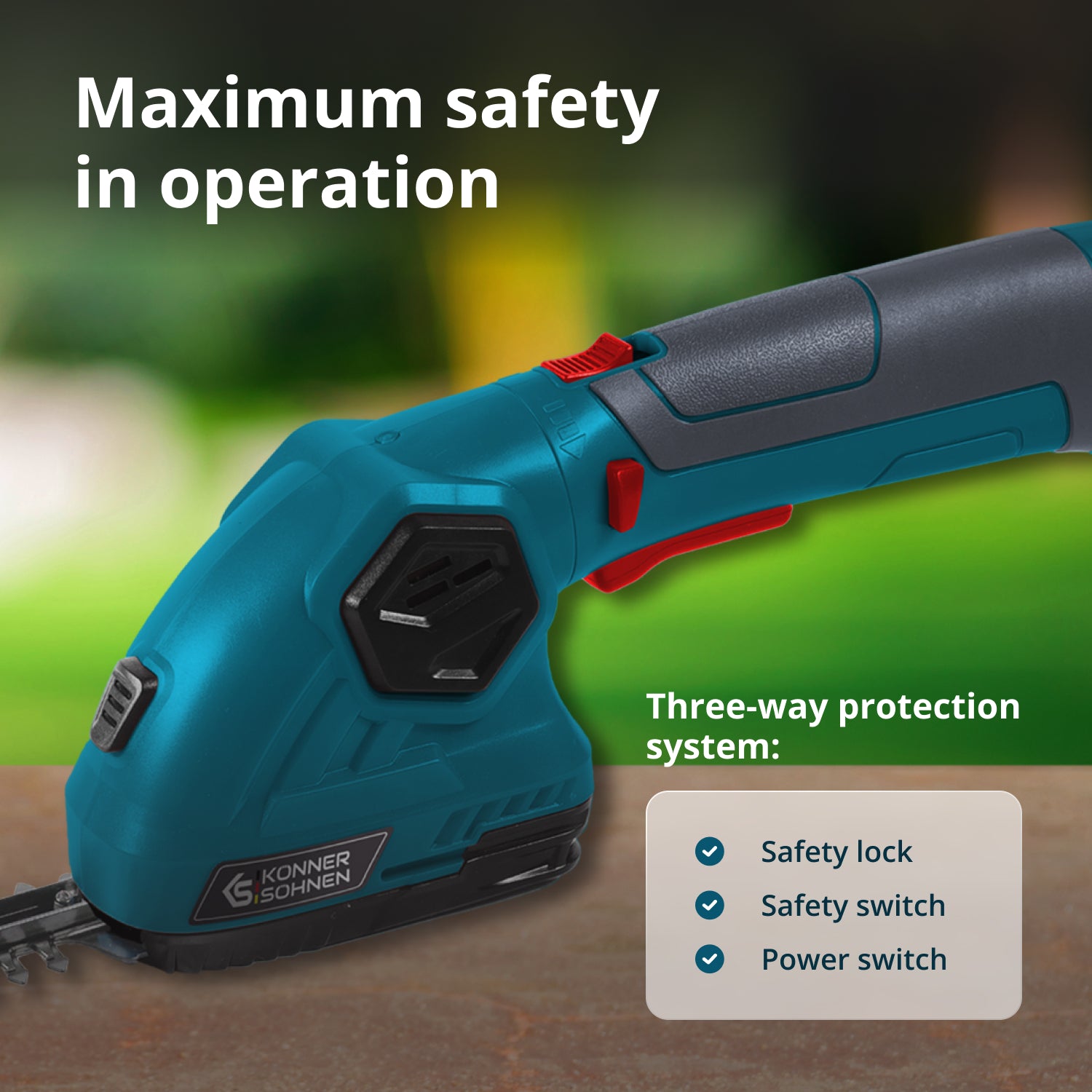 Cordless 2 in 1 Grass Shear and Hedge Trimmer with Telescopic Extension Pole KS SHT-8V + Extension Pole