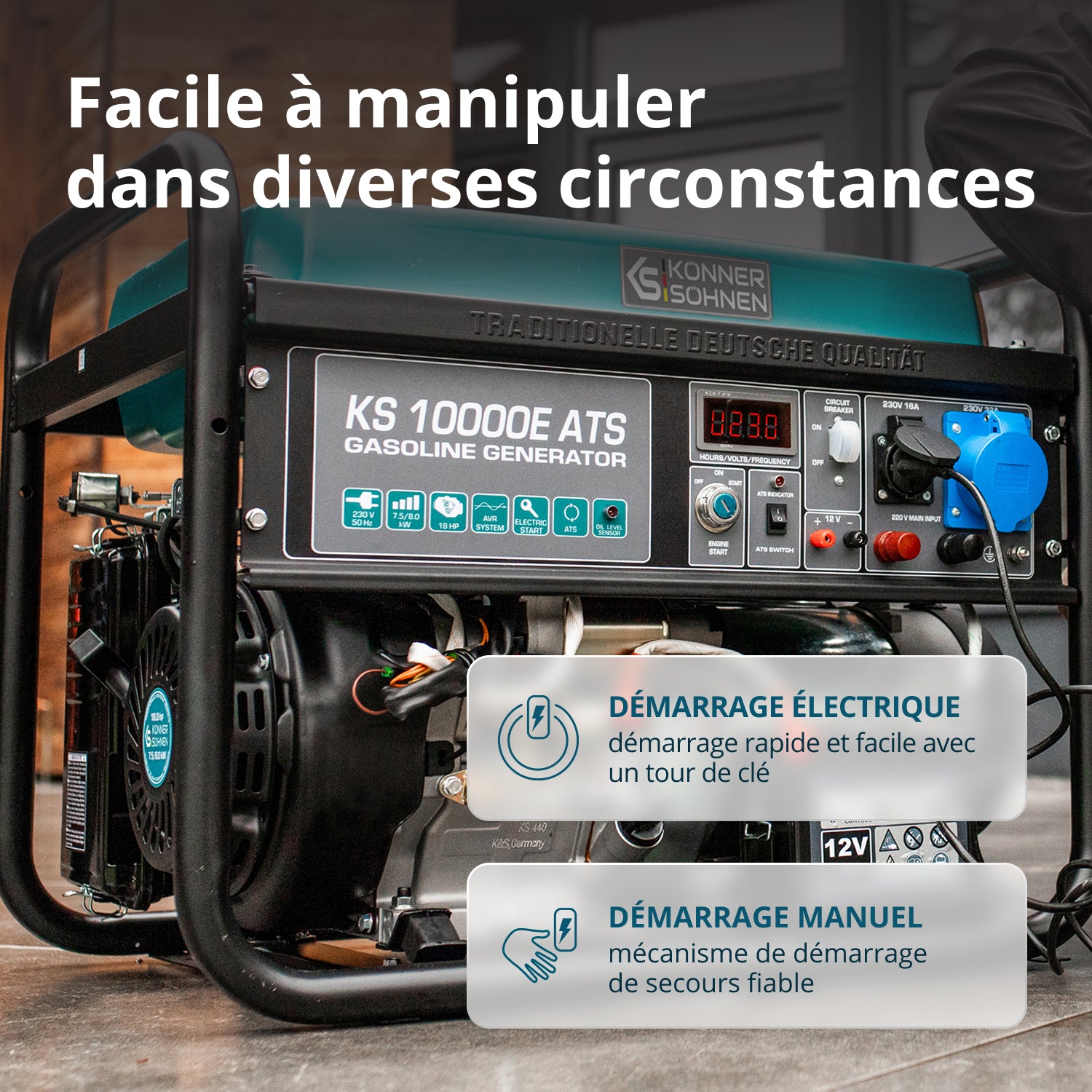Groupe électrogène à essence "Könner & Söhnen" KS 10000E ATS