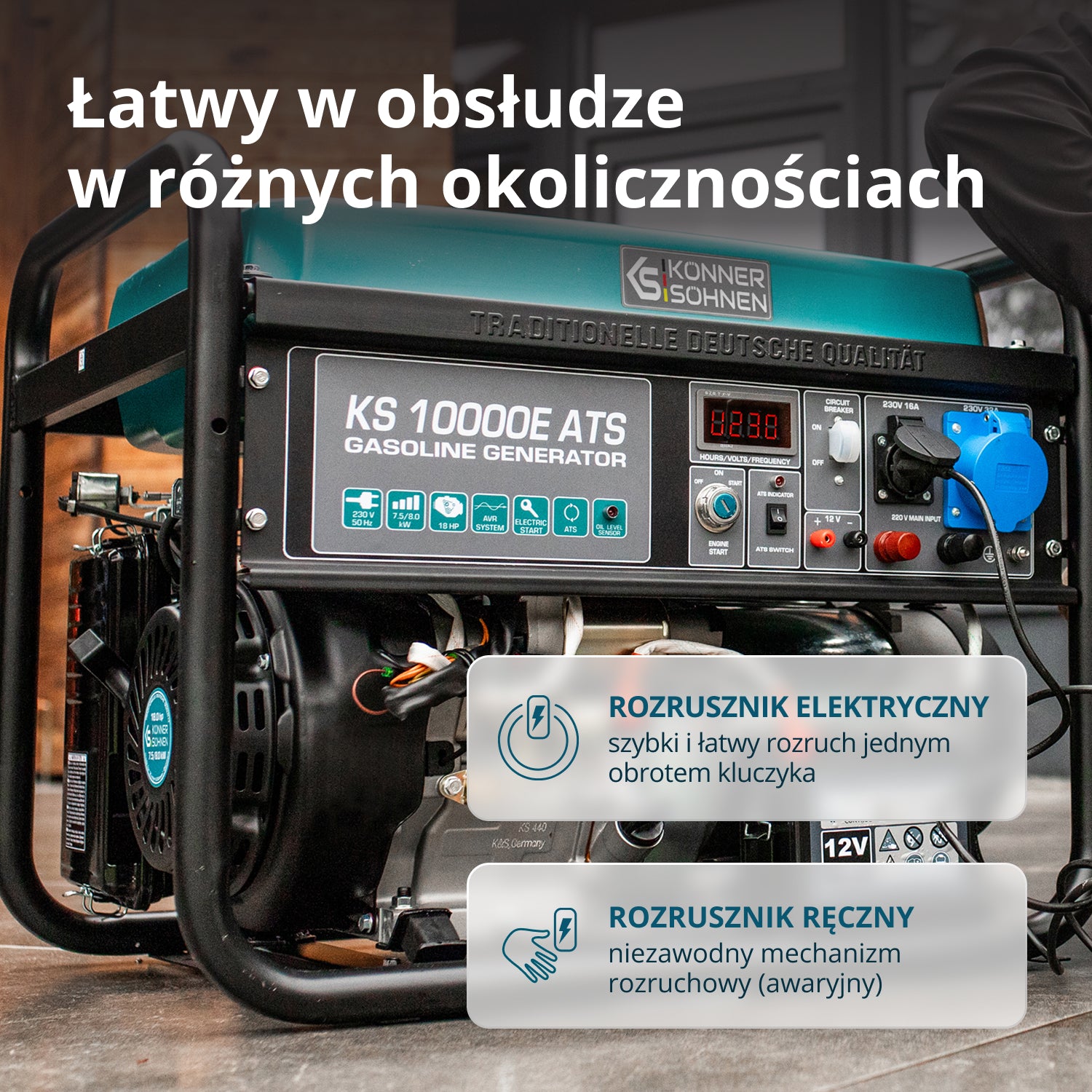 Generator benzynowy „Könner & Söhnen” KS 10000E ATS