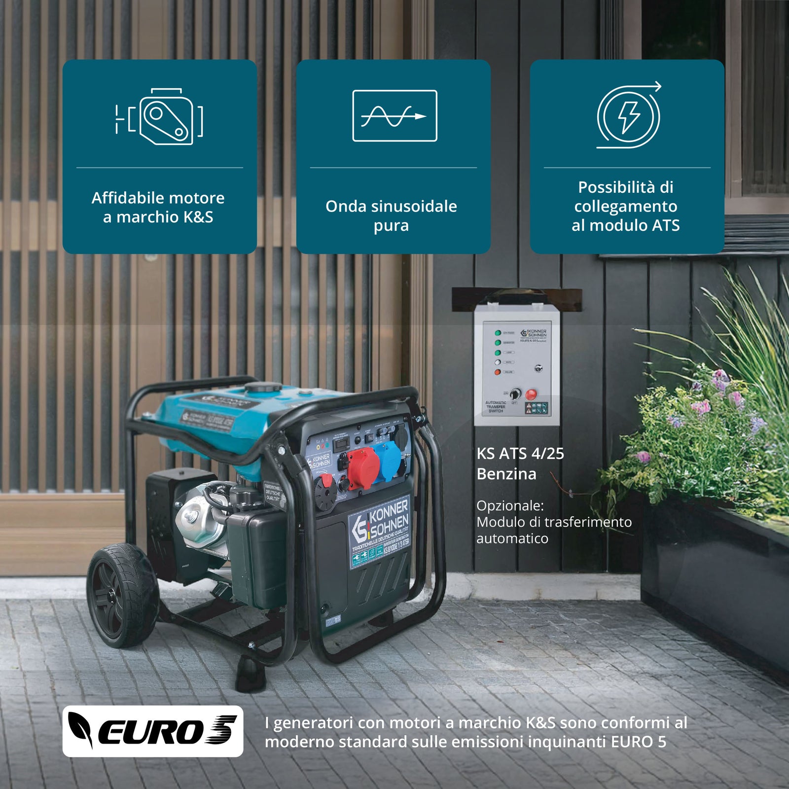 Inverter-Stromerzeuger KS 8100iE 1/3 ATSR