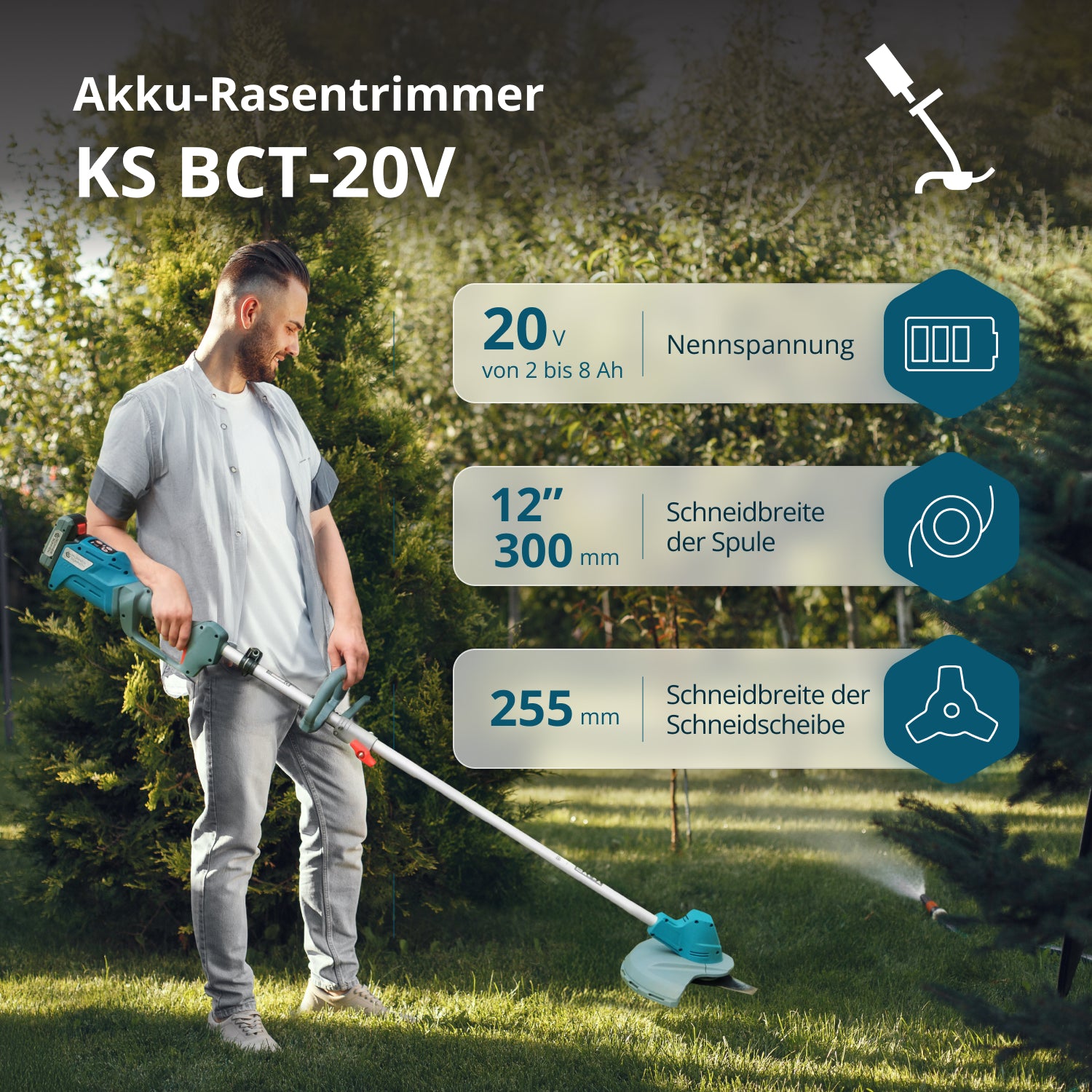 Ledningsfri buskrydder & græstrimmer KS BCT-20V