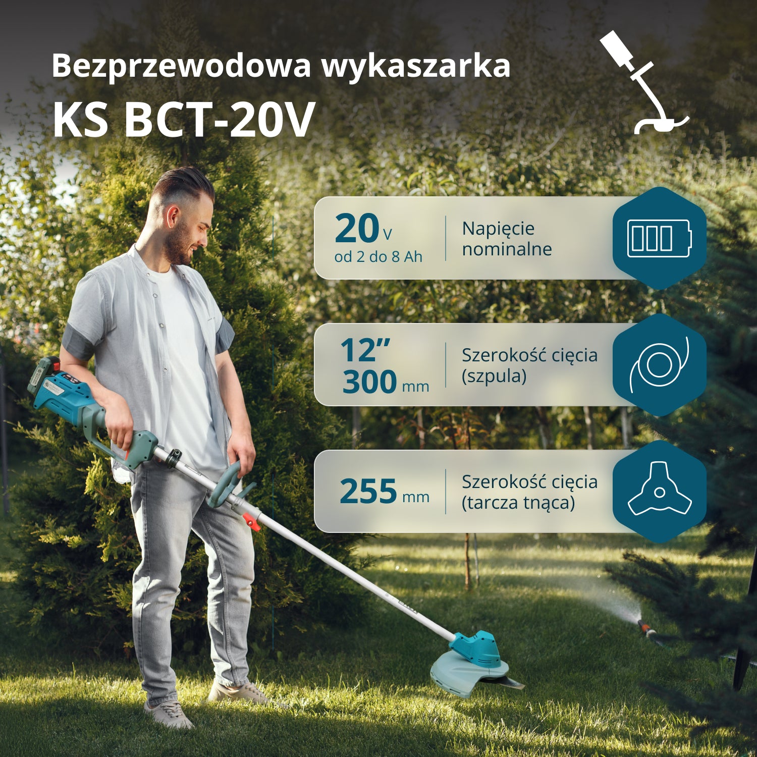 Bezprzewodowa wykaszarka i podkaszarka KS BCT-20V (Odnowiony – stan idealny)