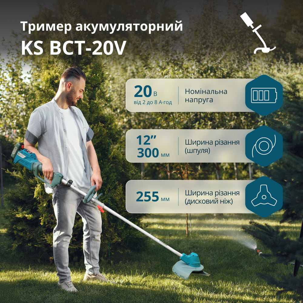 Акційний набір для догляду за газоном KS 33LM-BCT20V-SET