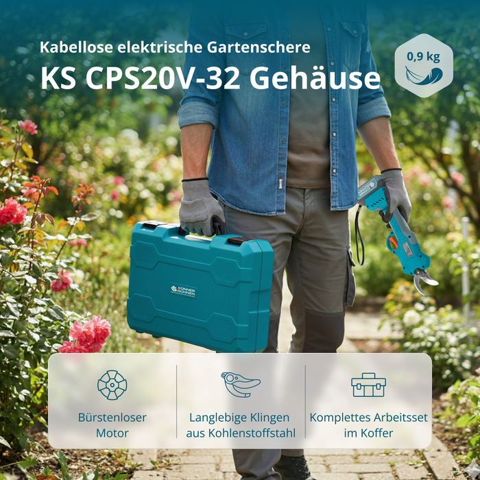 Акумулаторна електрическа ножица за подрязване KS CPS20V-32 CASE PLUS