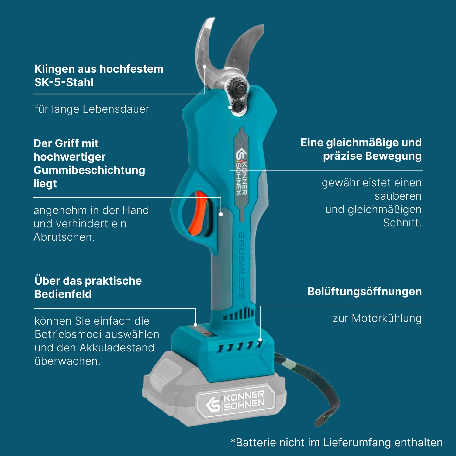 Akumulátorové elektrické prořezávací nůžky KS CPS20V-32