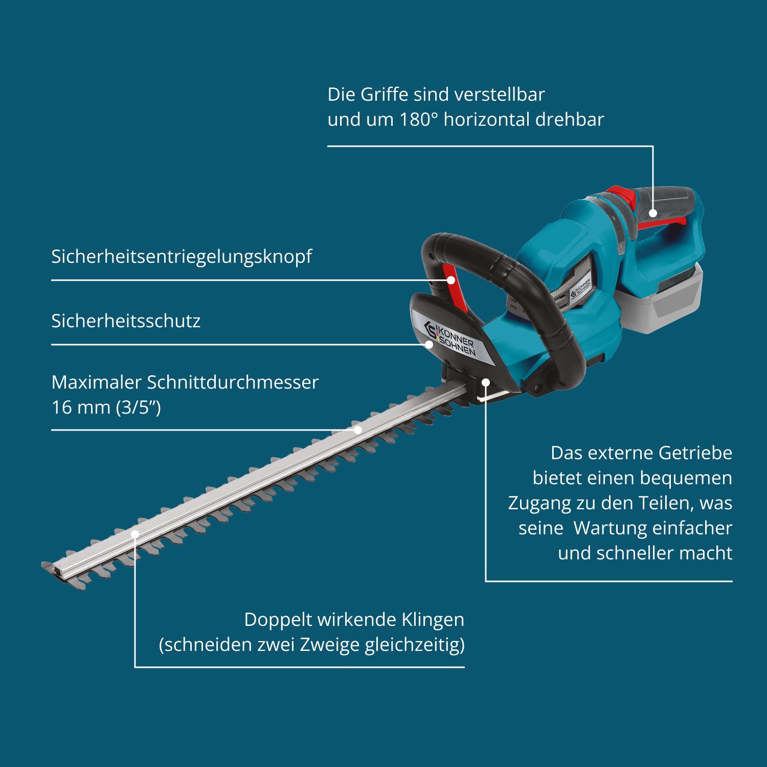 Vezeték nélküli sövénynyíró KS HT-20V