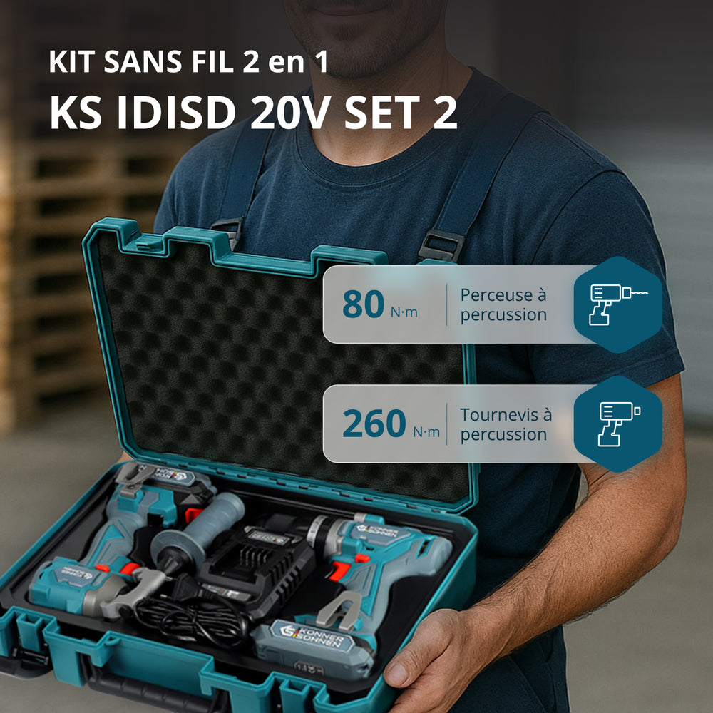 Kit d’outils sans fil  Master Set 2en1 KS IDISD 20V SET 2 PLUS