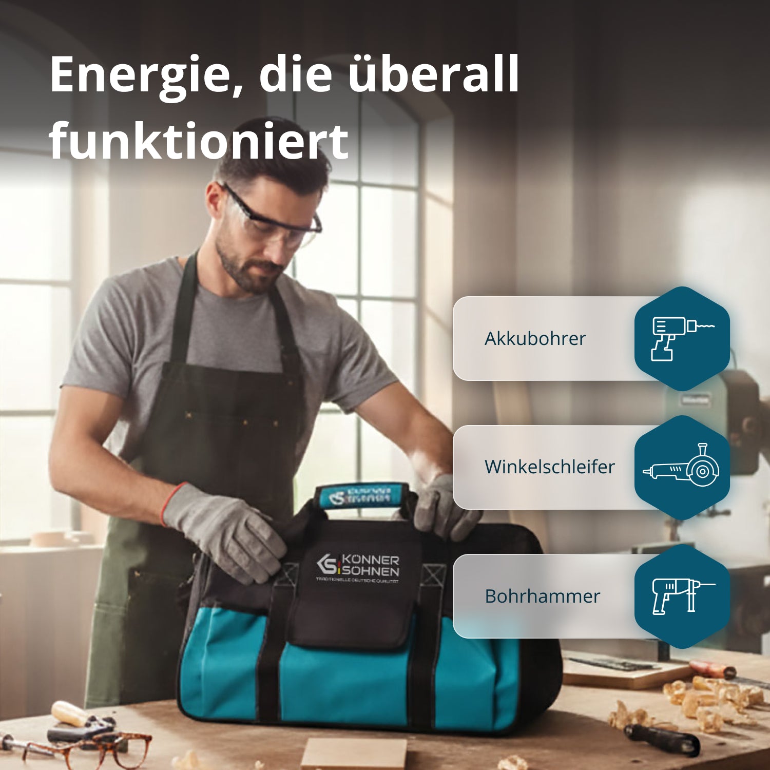 Ledningsfri Master Sæt 3i1 KS RHAGD 20V SÆT 3