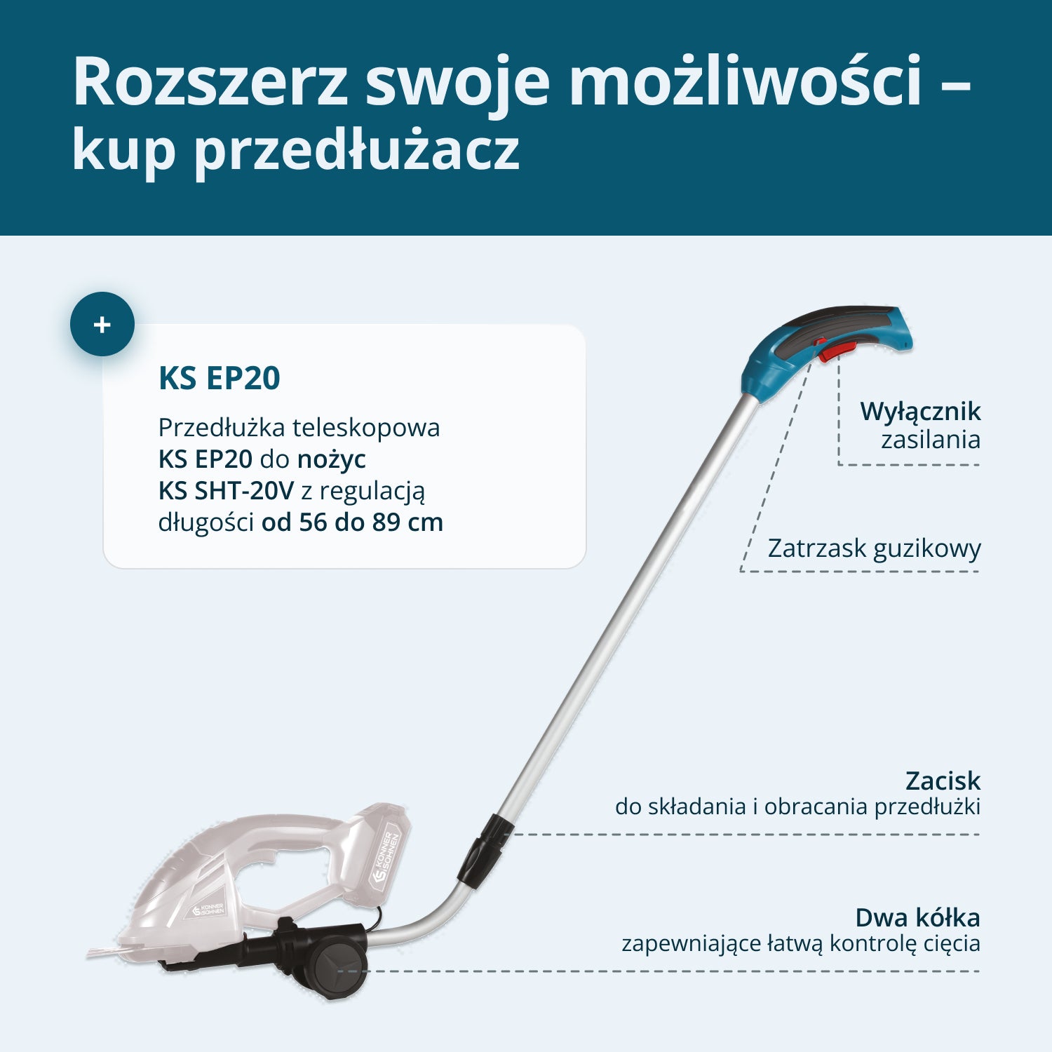 Przedtuzacz teleskopowy do trymera KS EP20