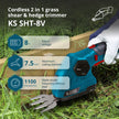Cordless 2 in 1 Grass Shear and Hedge Trimmer with Telescopic Extension Pole KS SHT-8V + Extension Pole thumbnail