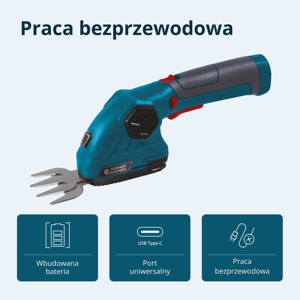 Akumulatorowe nozyce do trawy i Zywoptotu 2 w 1 KS SHT-8V