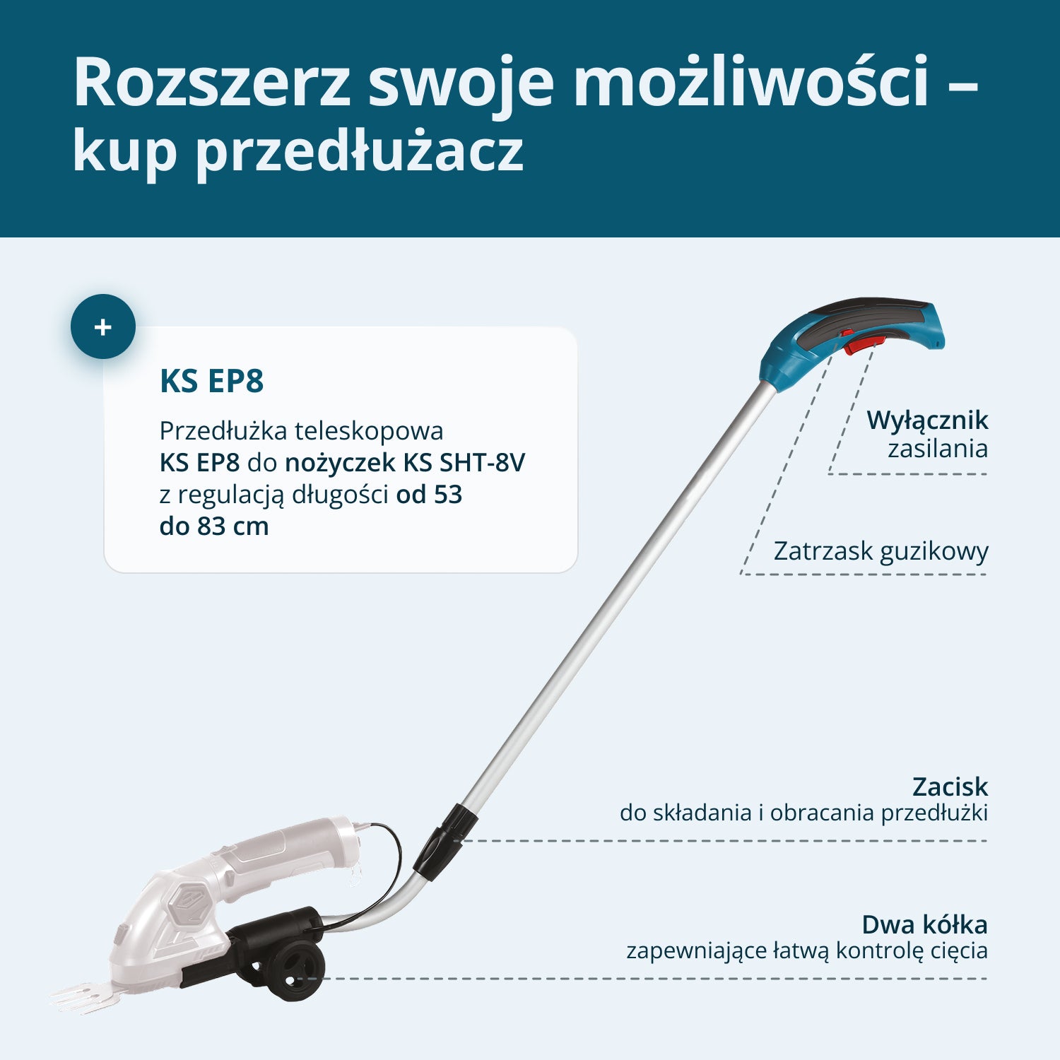 Przedtuzacz teleskopowy do trymera KS EP8