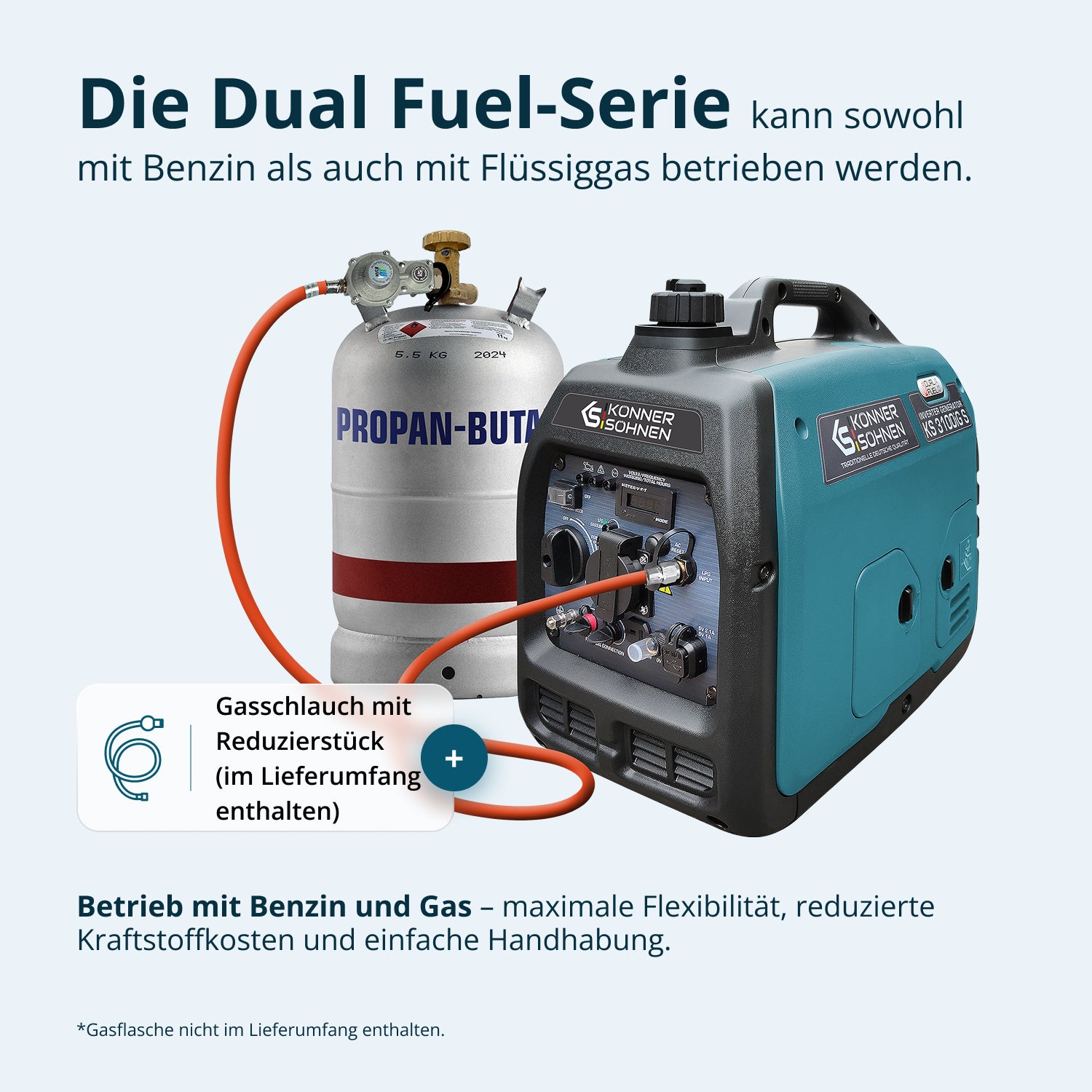 Invertorový generátor na LPG/benzín KS 3100iG S