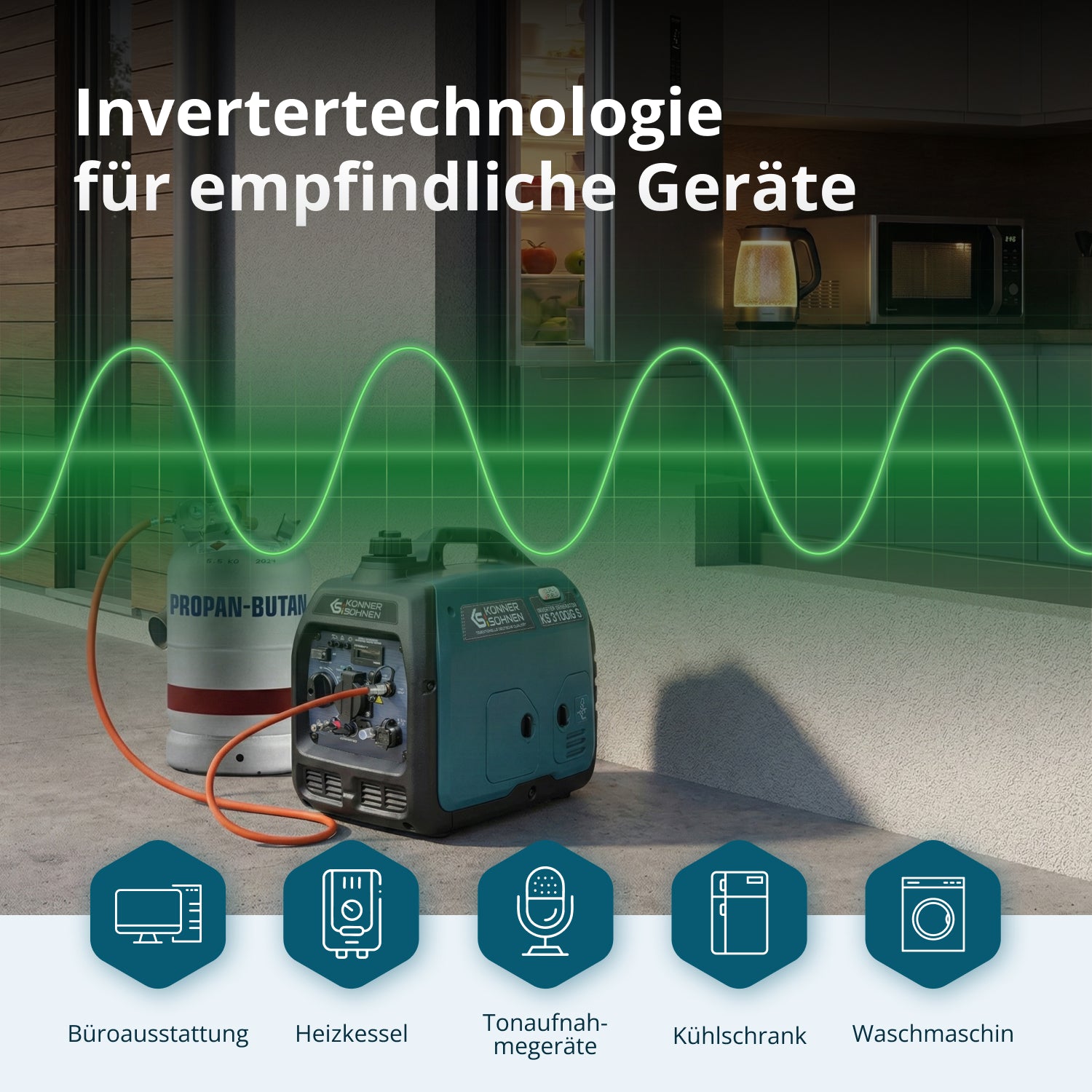 Invertorový generátor na LPG/benzín KS 3100iG S