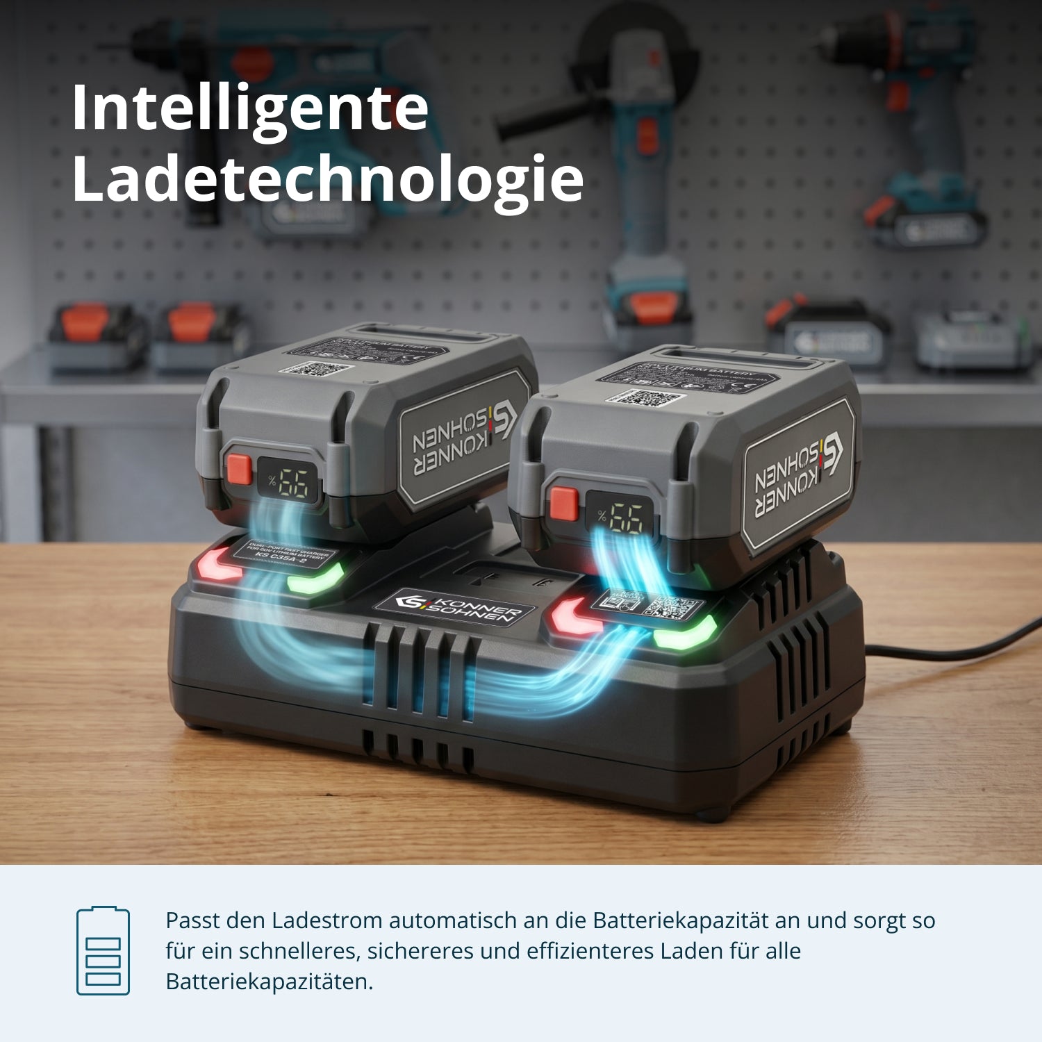 Dvojitá nabíječka pro 20V dobíjecí baterie KS C35A-2