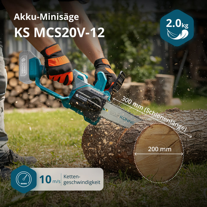 Vezeték nélküli Mini Láncfűrész KS MCS20V-12