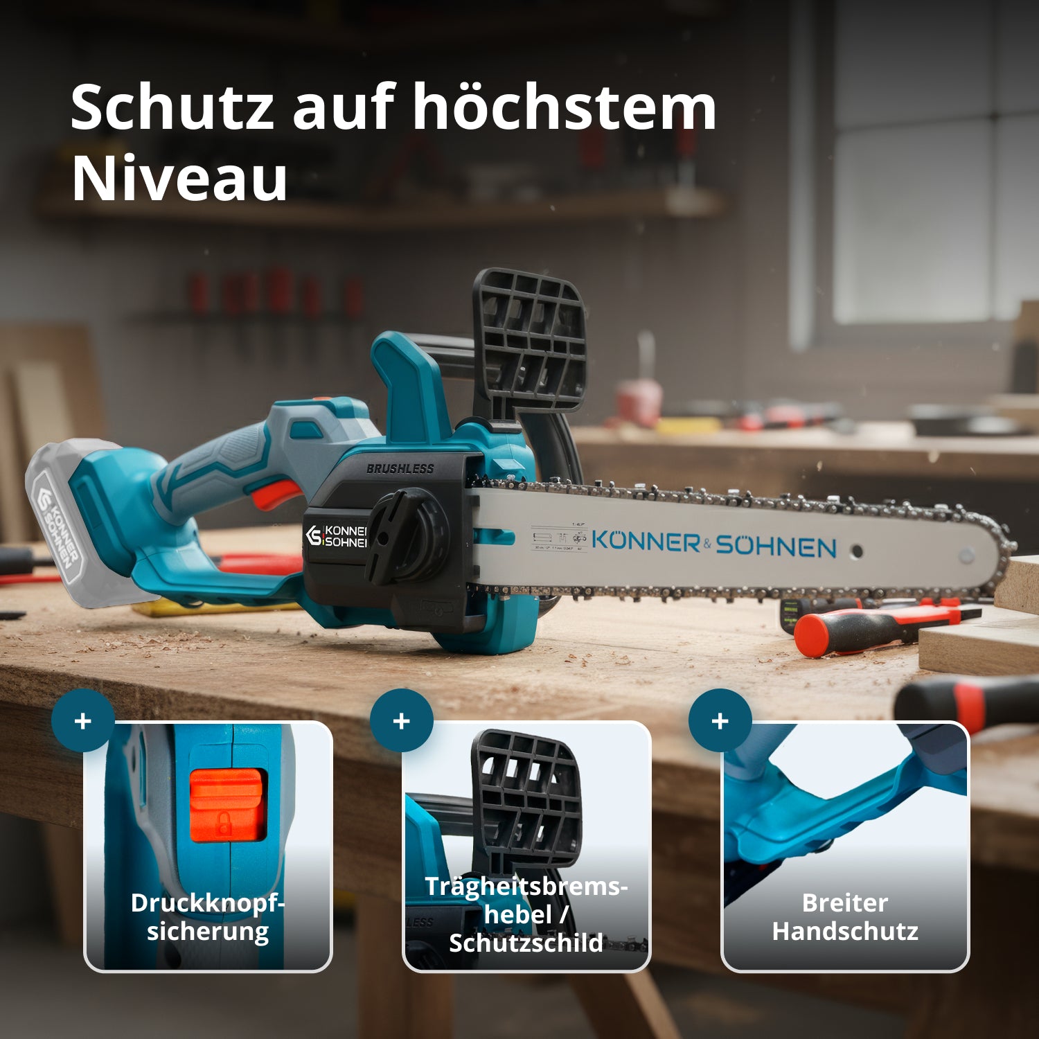 Vezeték nélküli Mini Láncfűrész KS MCS20V-12 KÉSZLET