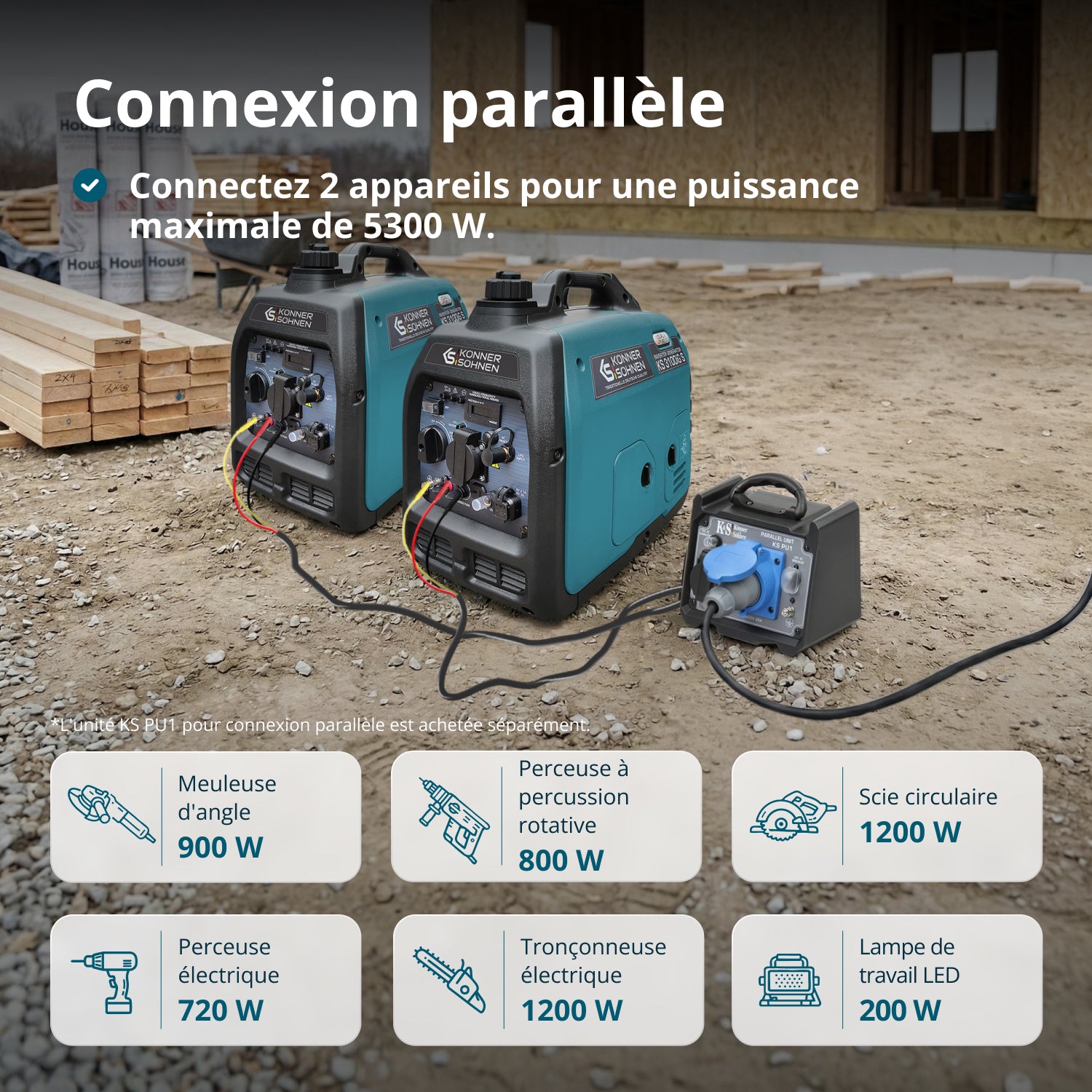 Groupe électrogène à essence-gaz de type inverter KS 3100iG S