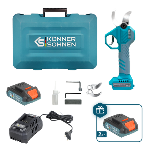 Vezeték nélküli elektromos metszőolló KS CPS20V-40 tok