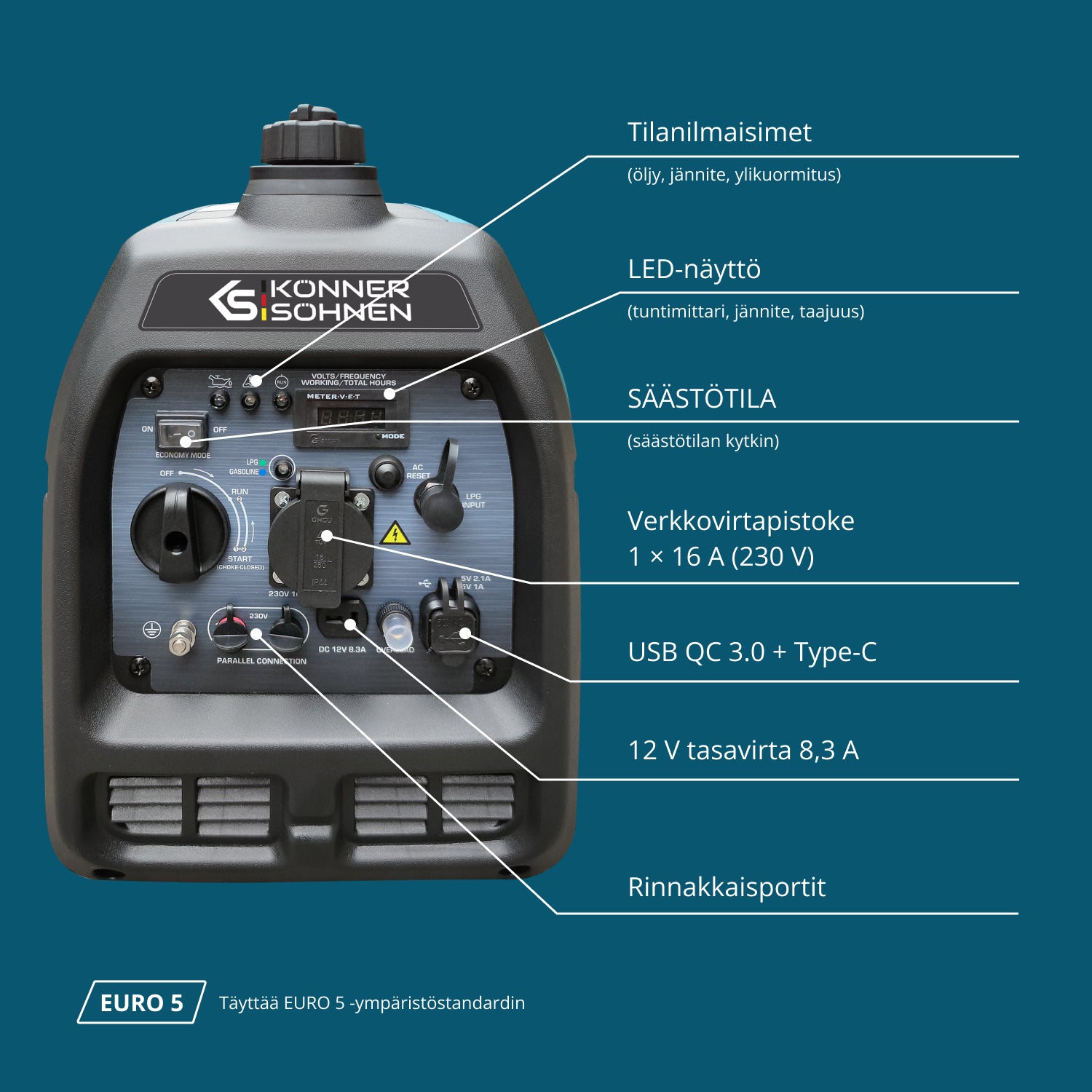 LPG/bensiini-invertterigeneraattori KS 3100iG S
