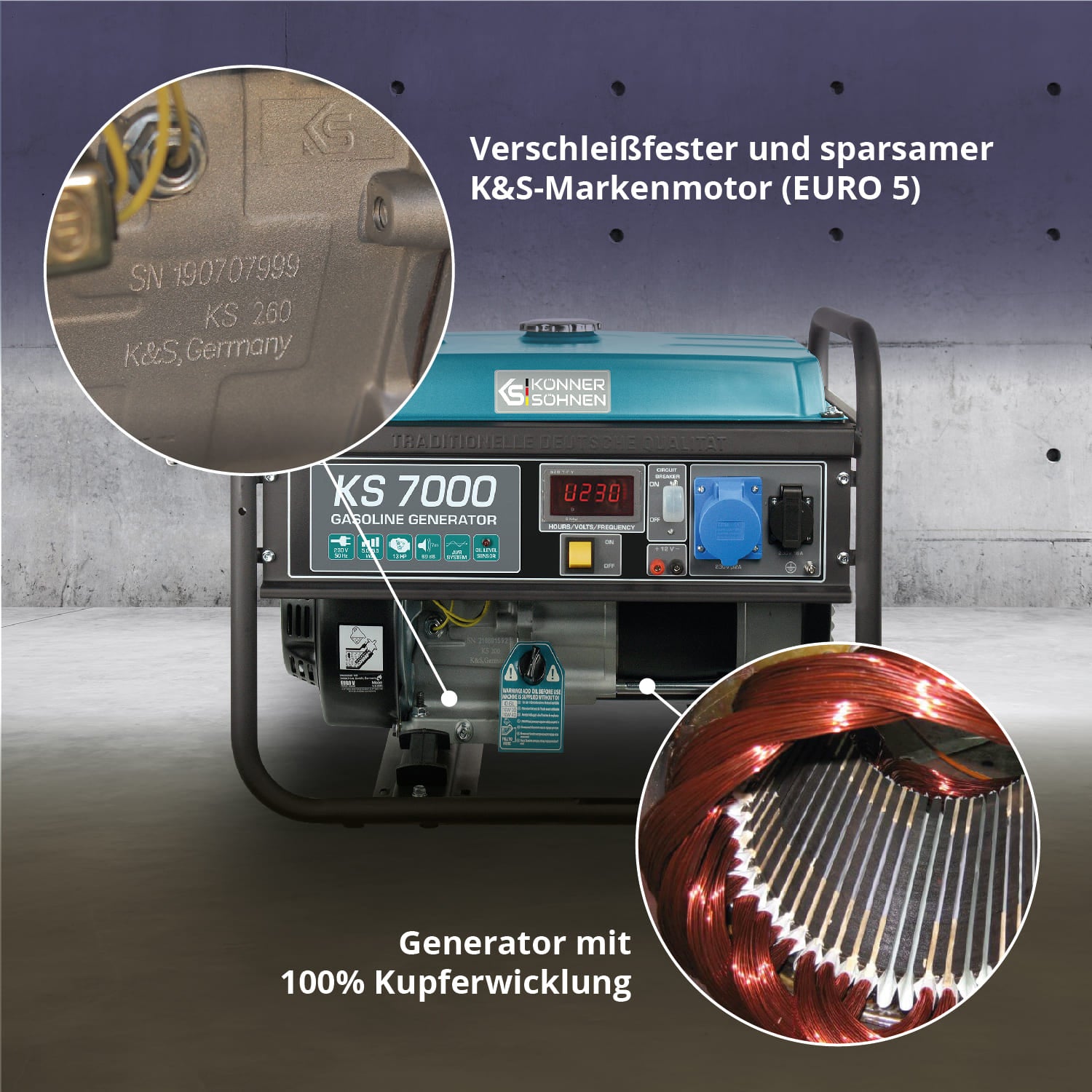 Бензинов генератор „Könner & Söhnen“ KS 7000