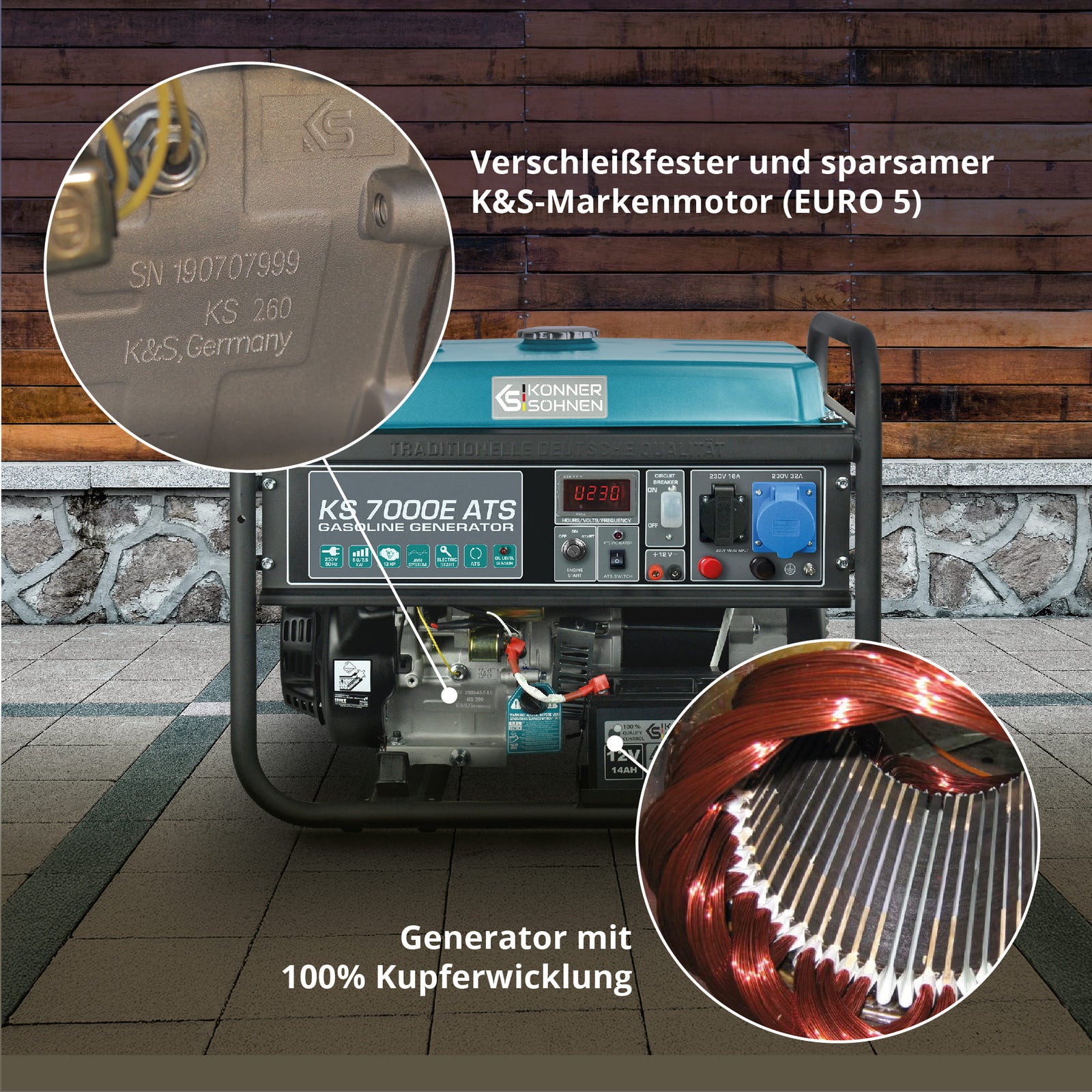 Bensinaggregat "Könner & Söhnen" KS 7000E ATS
